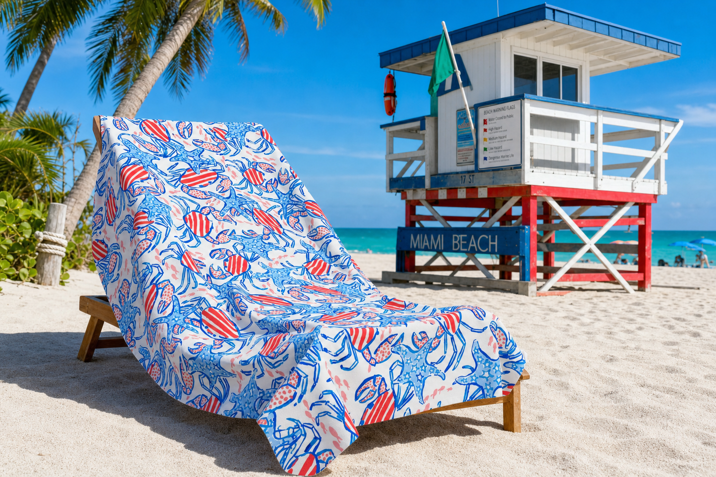 Patriotic Crab & Seashell Towel – RELLE Fashion & Lifestyle – Product Image