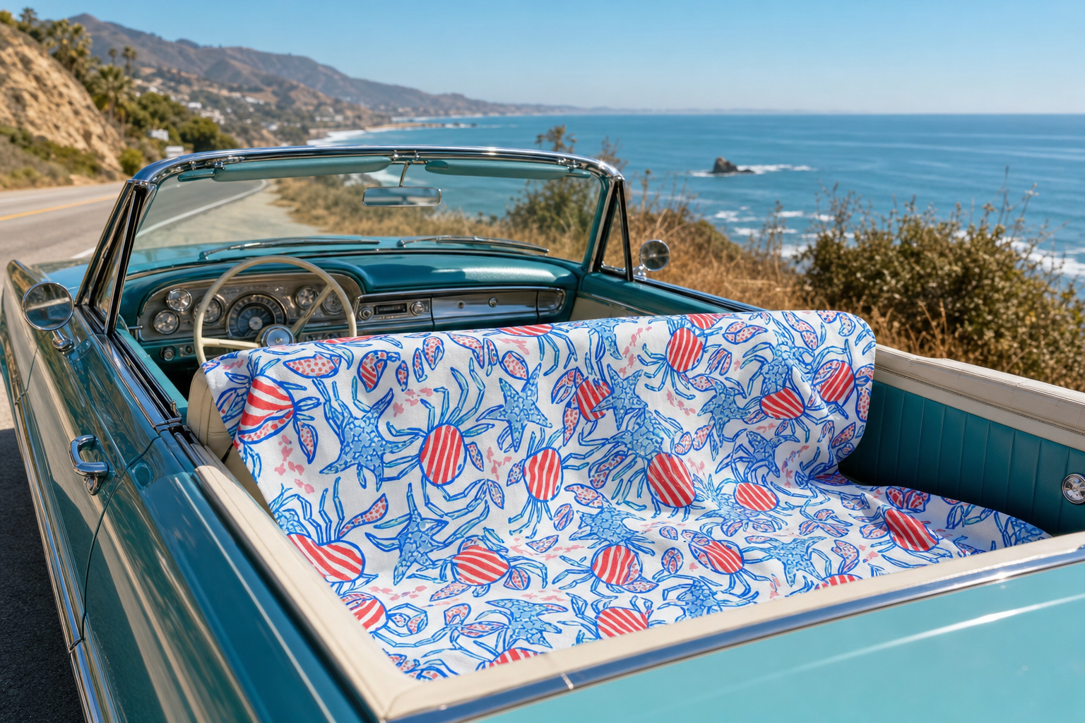 Patriotic Crab & Seashell Towel – RELLE Fashion & Lifestyle – Product Image