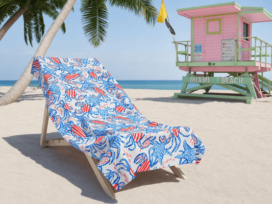Patriotic Crab & Seashell Towel – RELLE Fashion & Lifestyle – Product Image