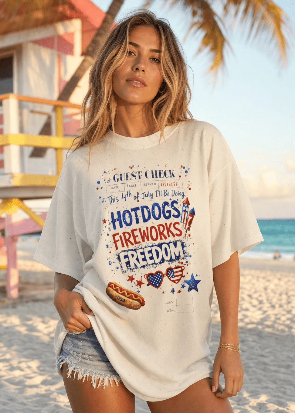 Patriotic Guest Check T-Shirt – RELLE Fashion & Lifestyle – Product Image