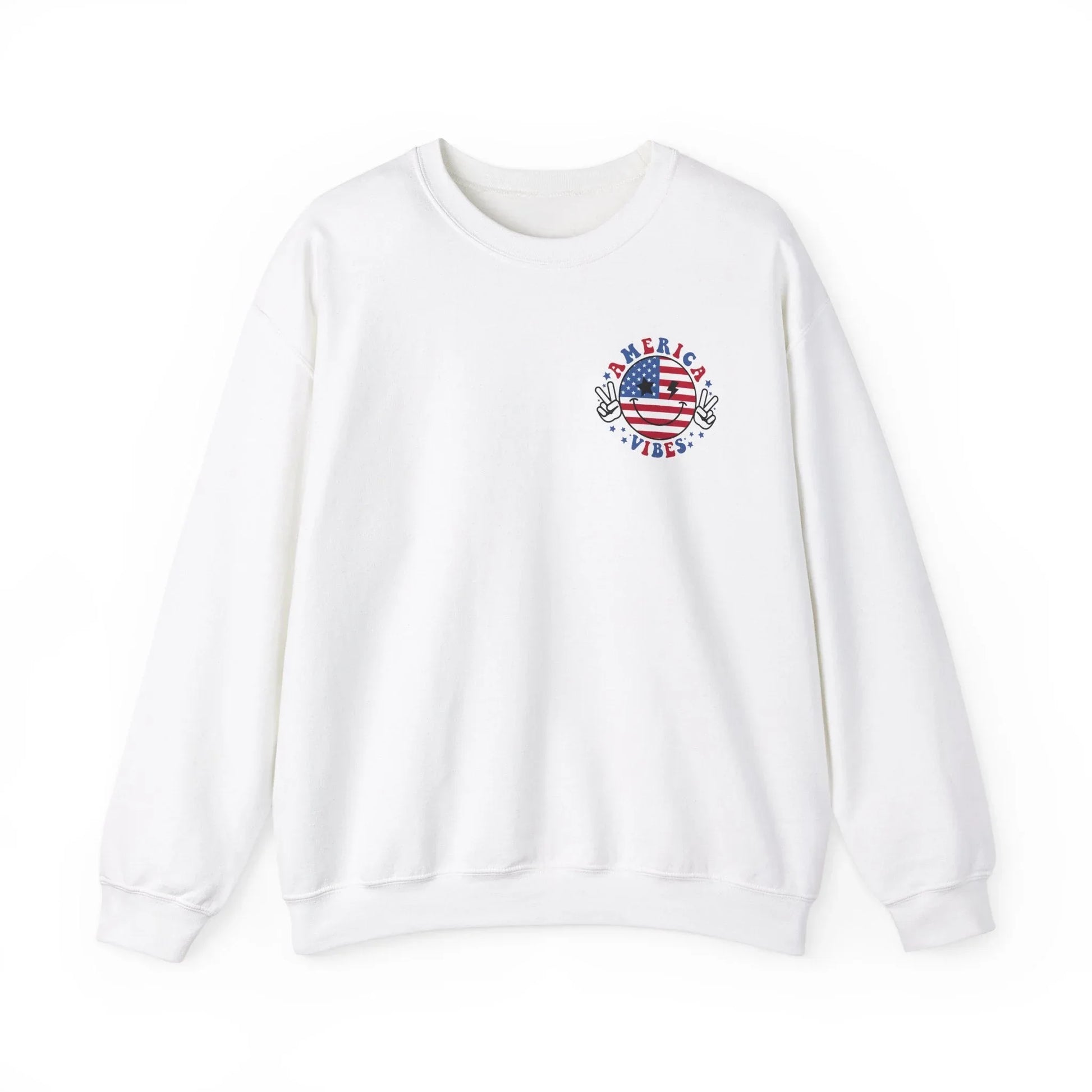 Patriotic Smile Sweatshirt | Unisex - White / S