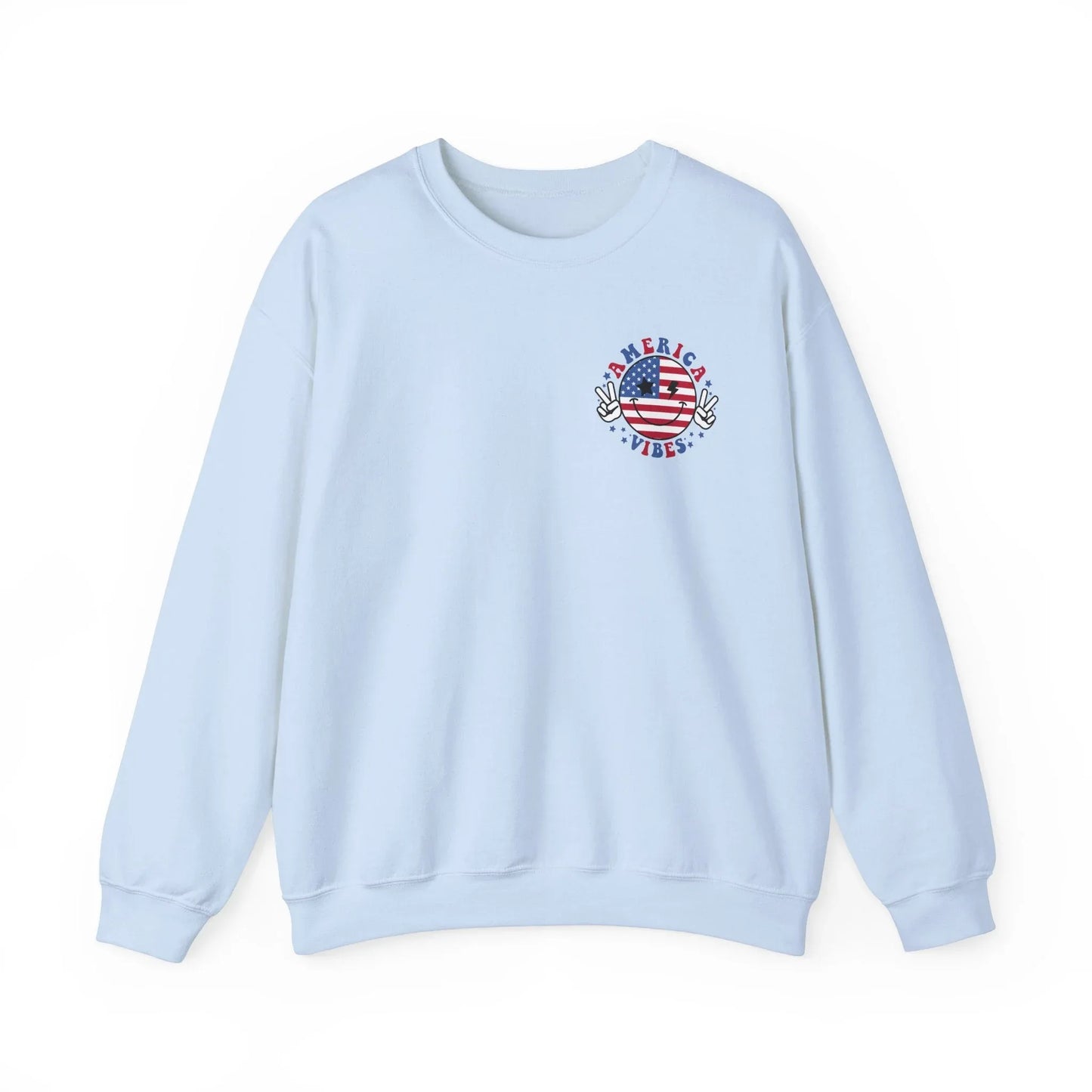 Patriotic Smile Sweatshirt | Unisex - Light Blue / S