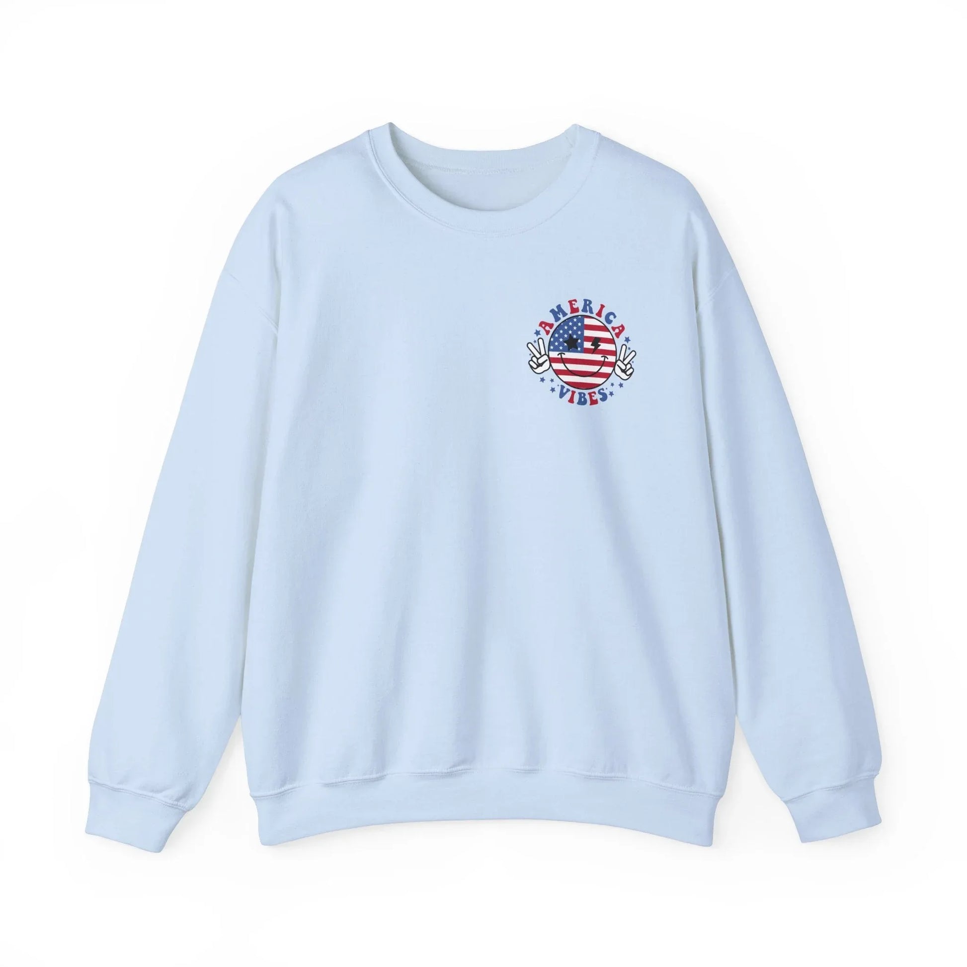Patriotic Smile Sweatshirt | Unisex - Light Blue / S