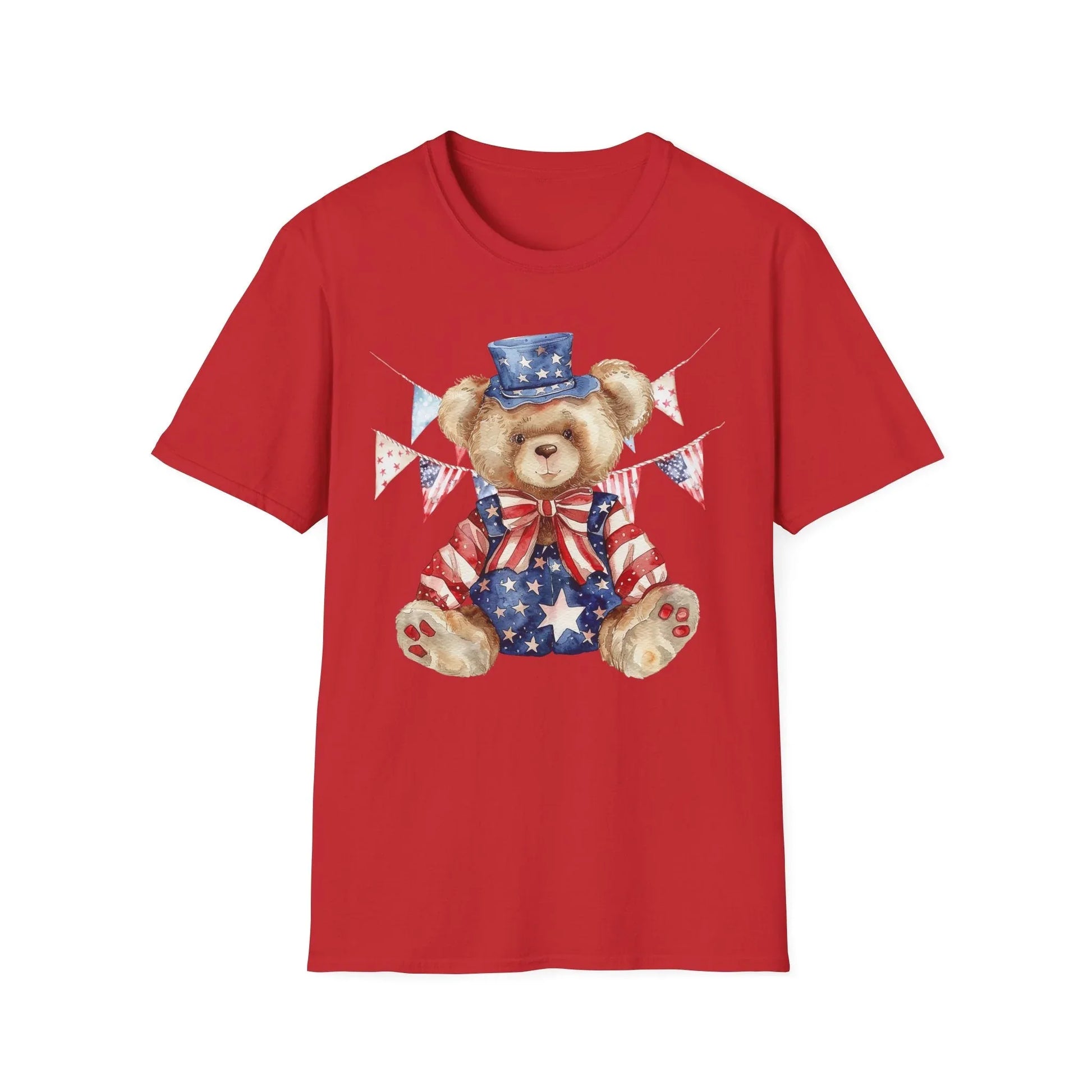Patriotic Teddy Bear T-Shirt | Unisex - XS / Red