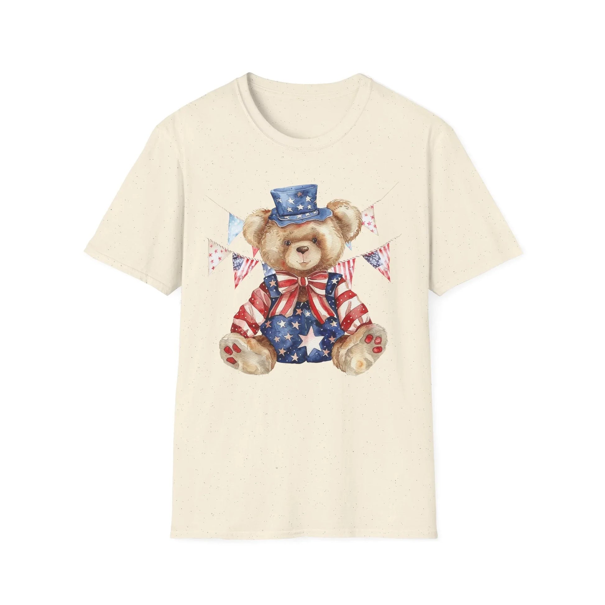 Patriotic Teddy Bear T-Shirt | Unisex - S / Natural