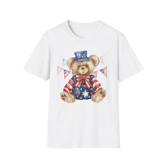 Patriotic Teddy Bear T-Shirt | Unisex - XS / White