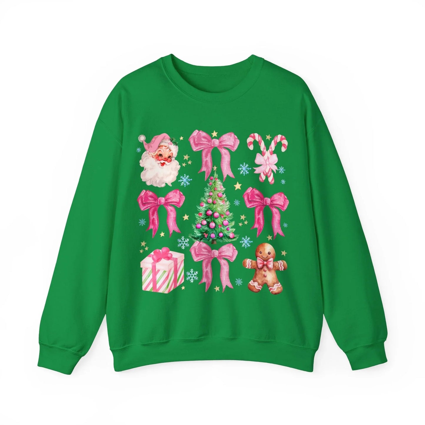 Pink Christmas Sweatshirt - S / Irish Green