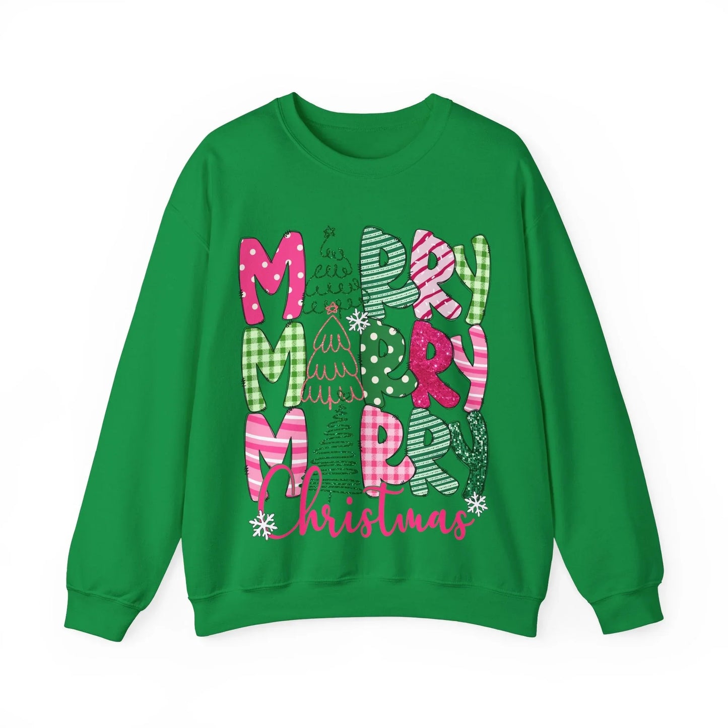 Pink Christmas Sweatshirt - S / Irish Green
