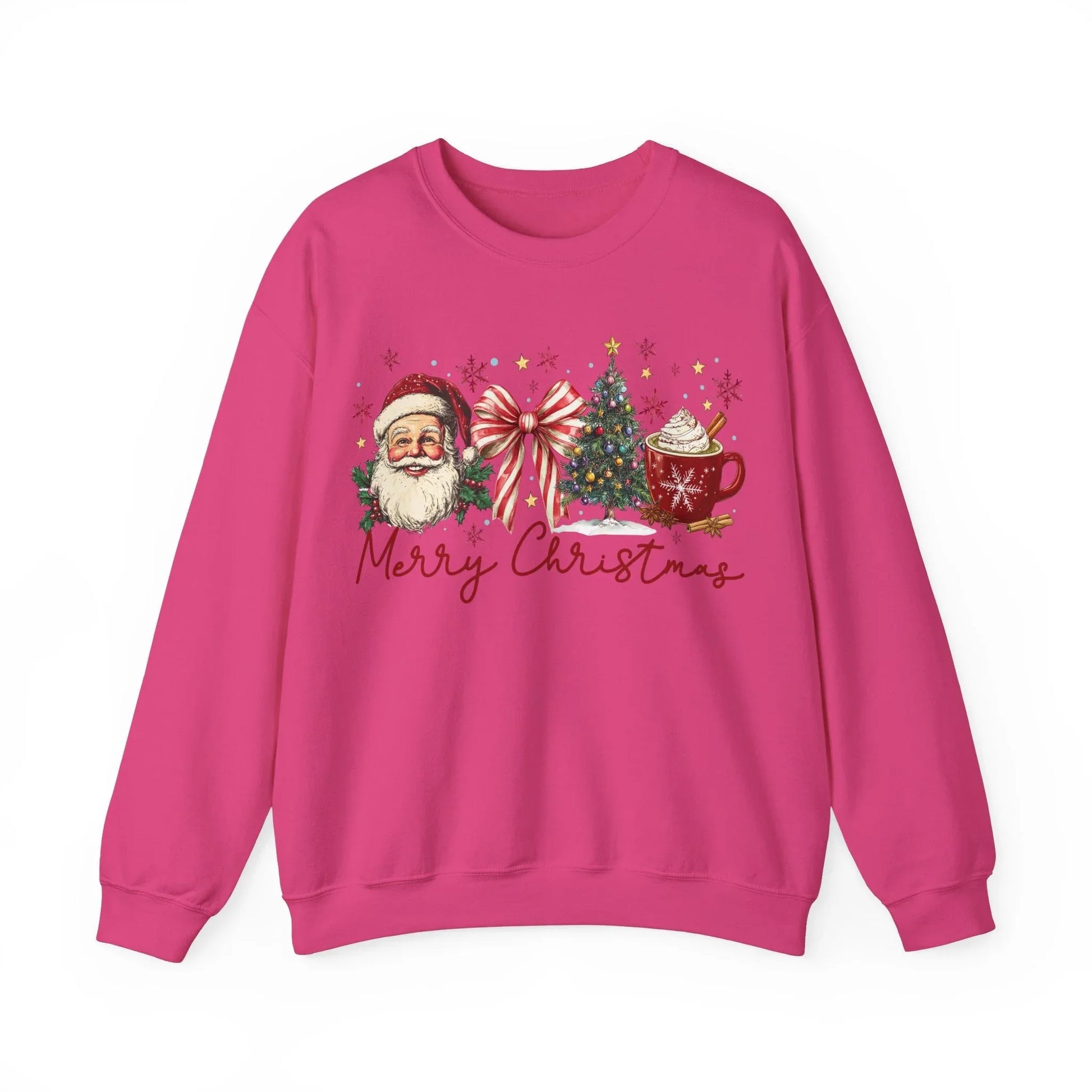 Pink Christmas Sweatshirt - S / Heliconia