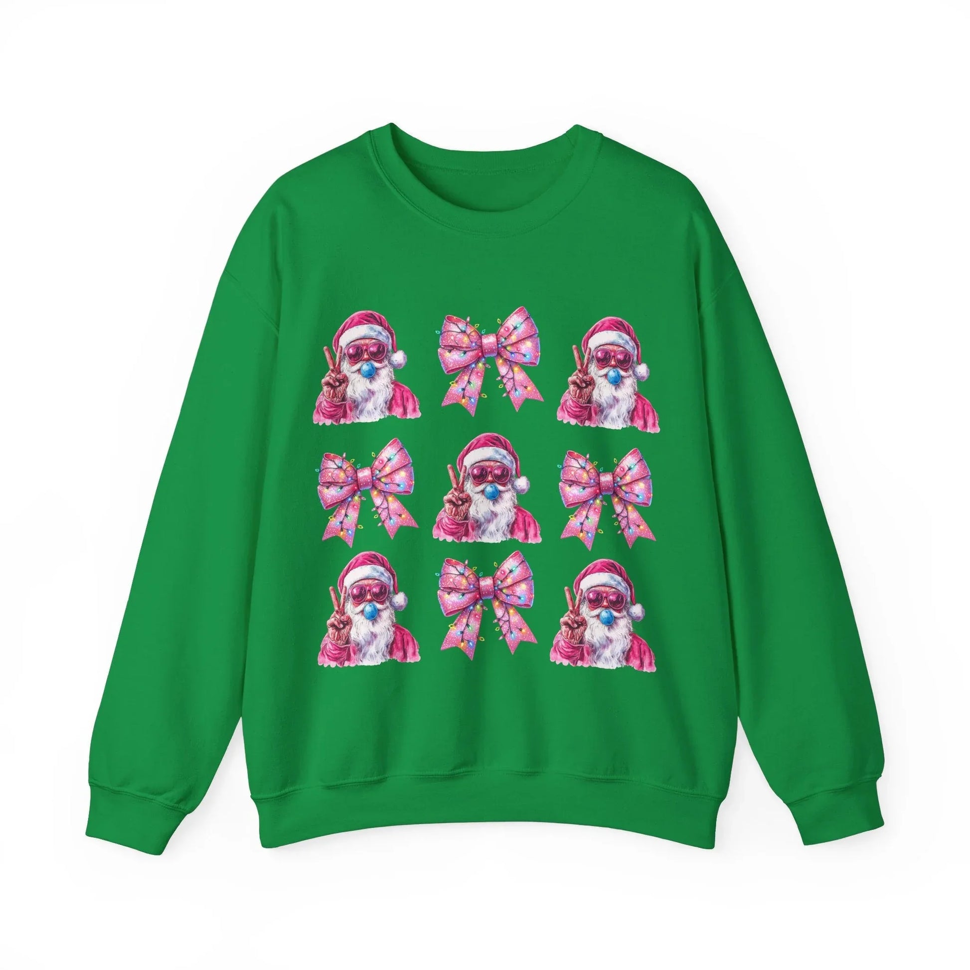 Pink Christmas Sweatshirt - S / Irish Green