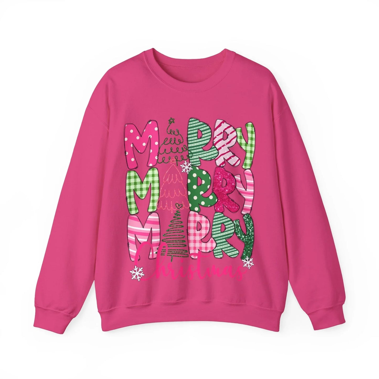 Pink Christmas Sweatshirt - S / Heliconia