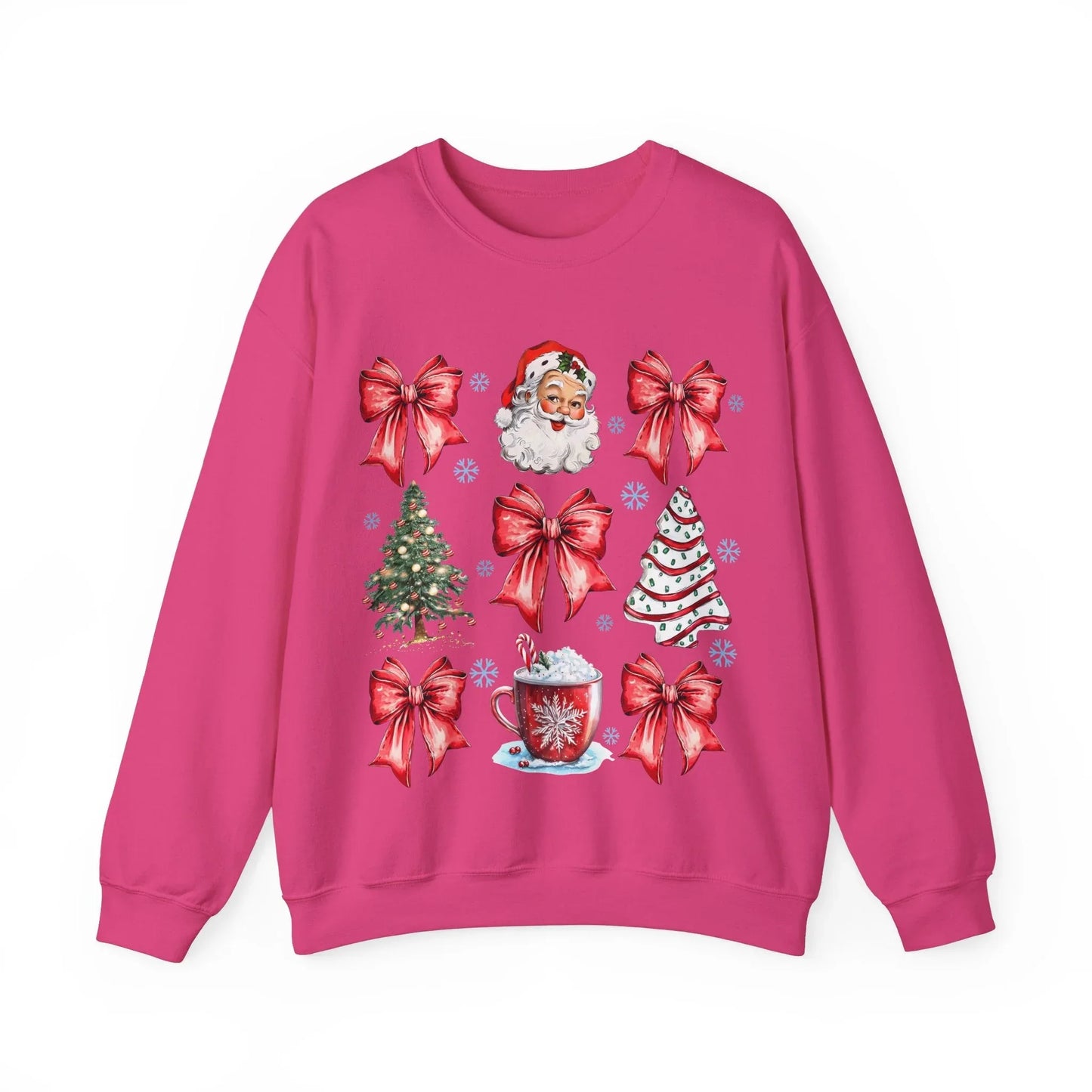 Pink Christmas Sweatshirt - S / Heliconia