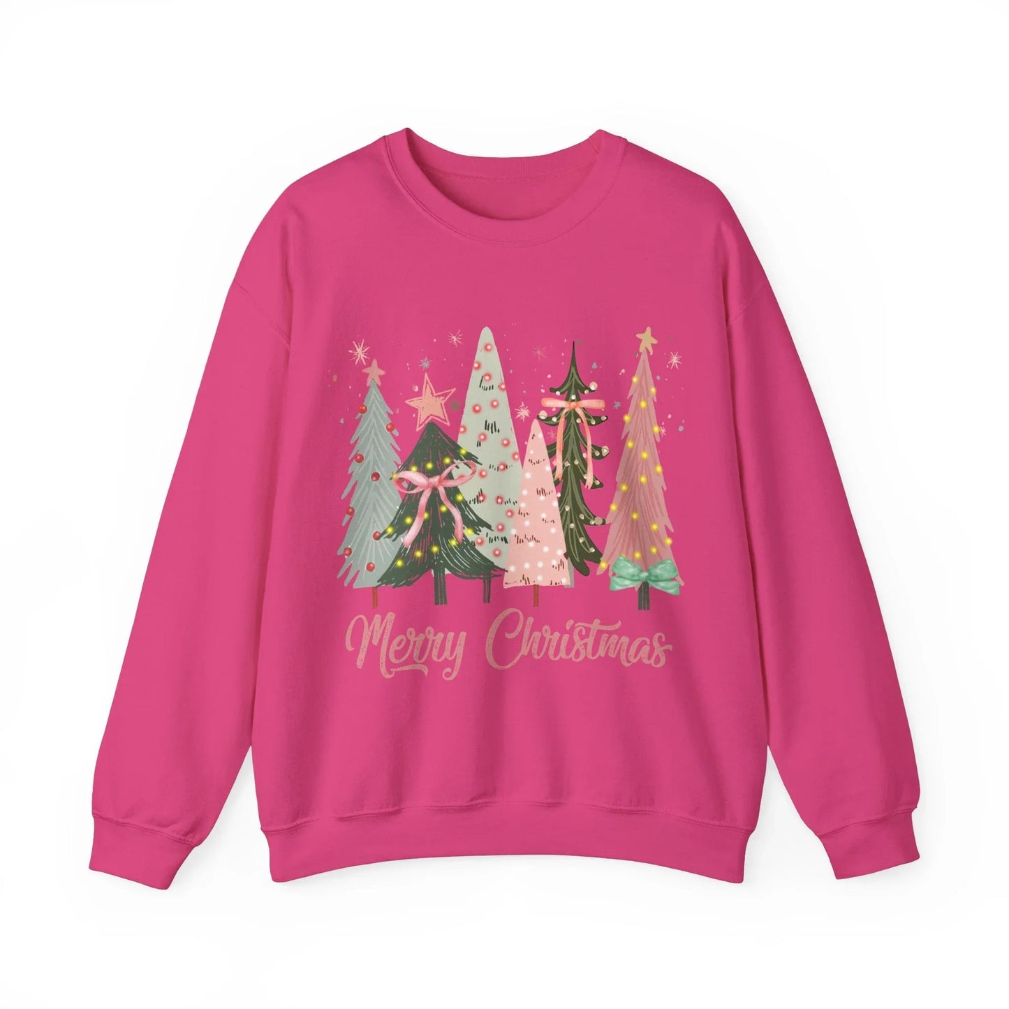 Pink Christmas Sweatshirt - S / Heliconia