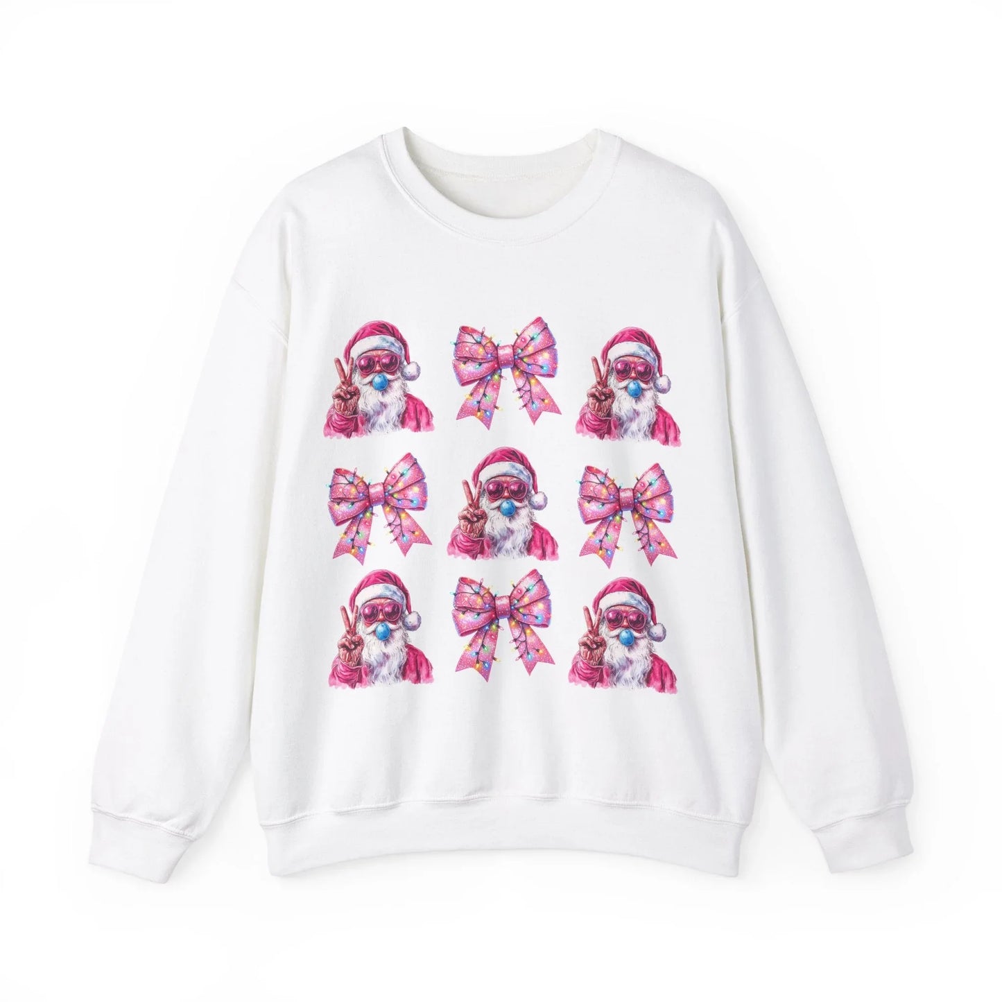 Pink Christmas Sweatshirt - S / White