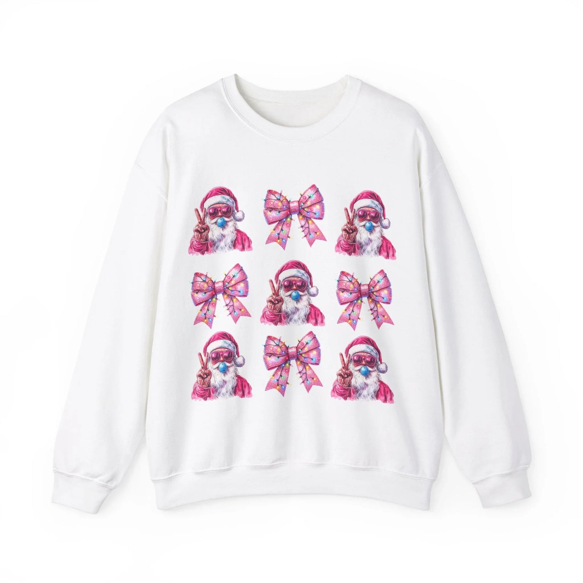 Pink Christmas Sweatshirt - S / White