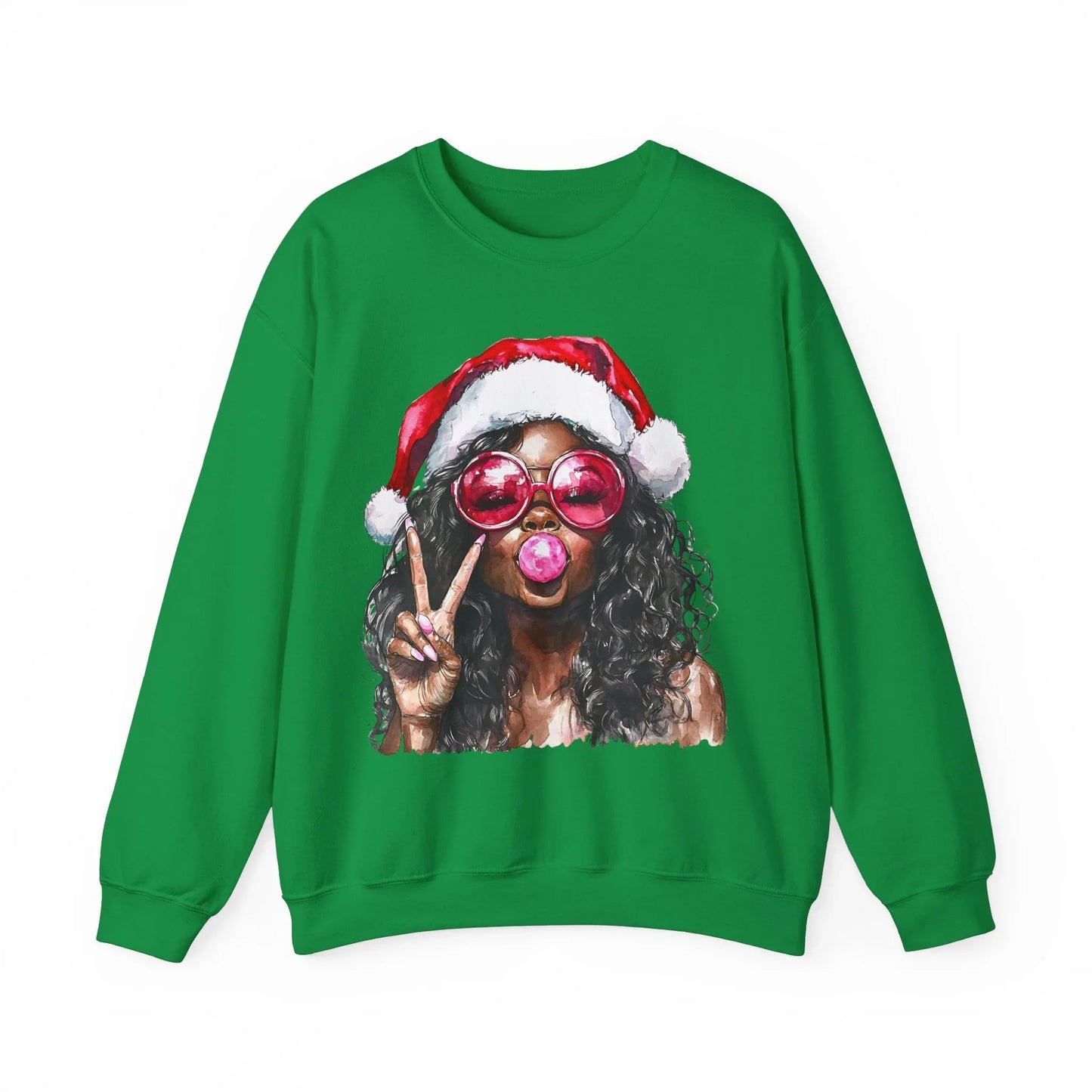 Pink Christmas Sweatshirt - S / Irish Green