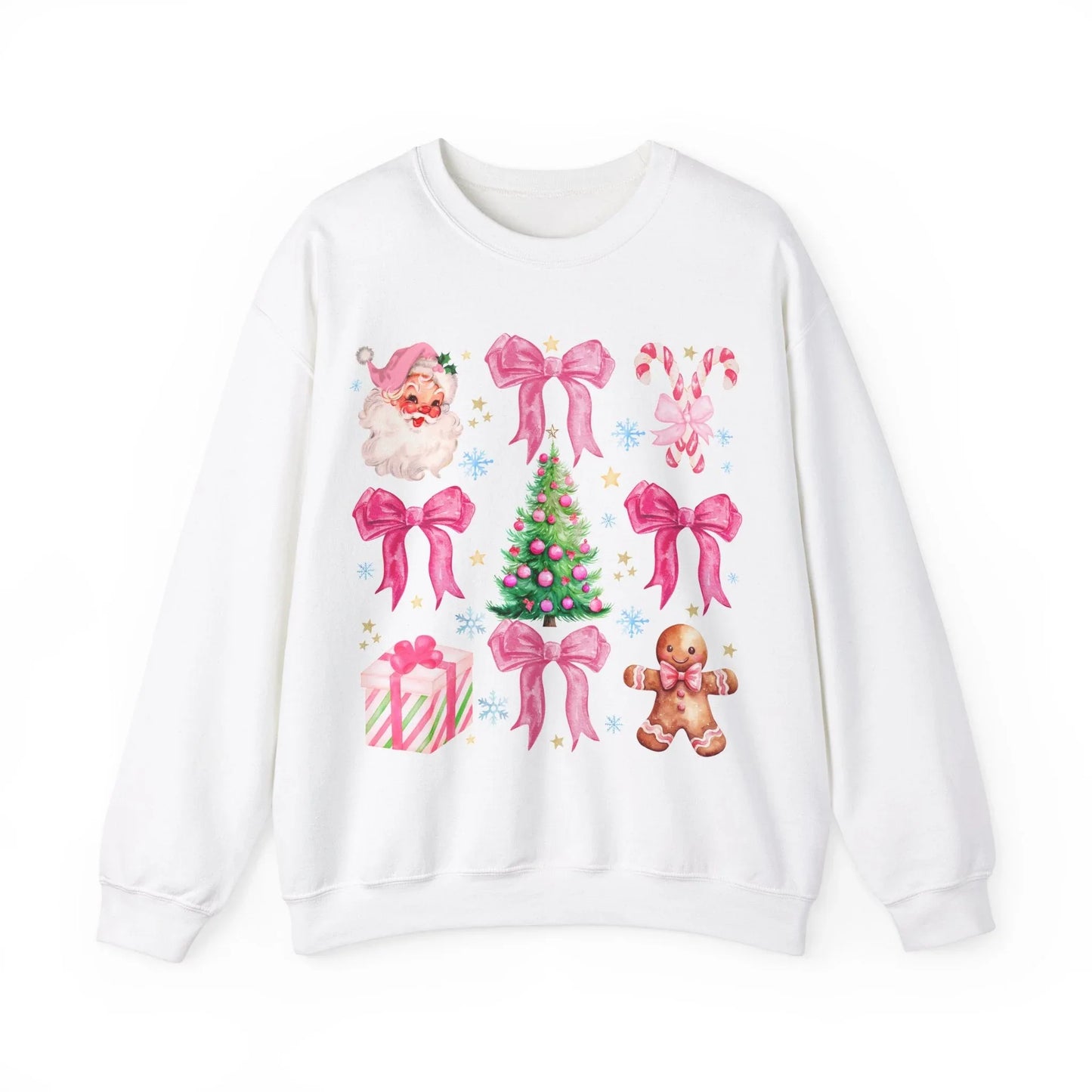 Pink Christmas Sweatshirt - S / White