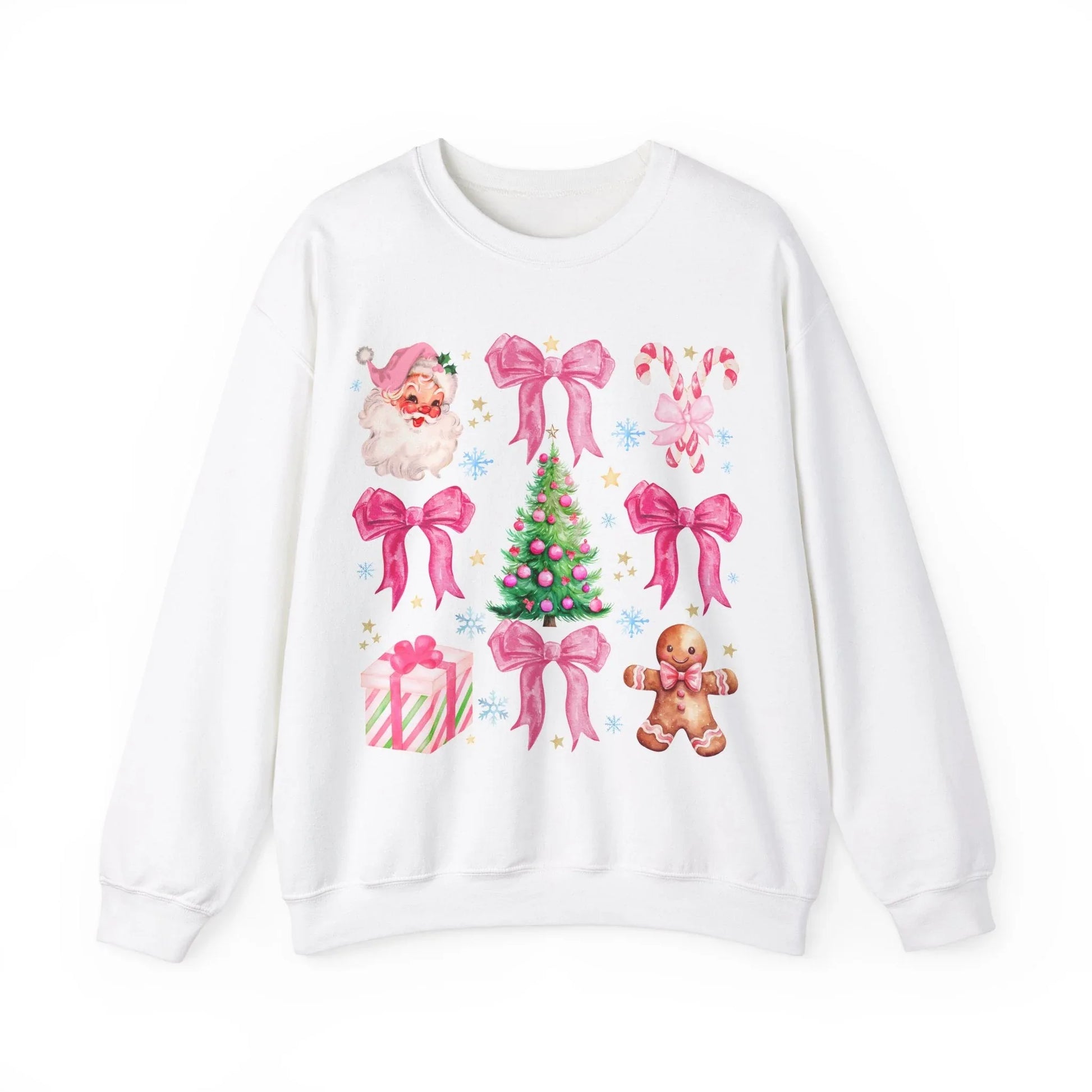 Pink Christmas Sweatshirt - S / White