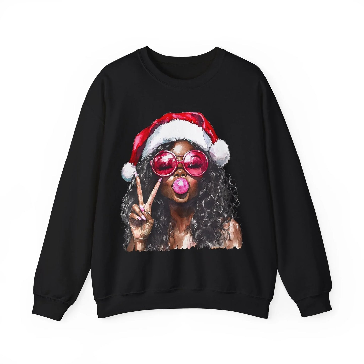Pink Christmas Sweatshirt - S / Black