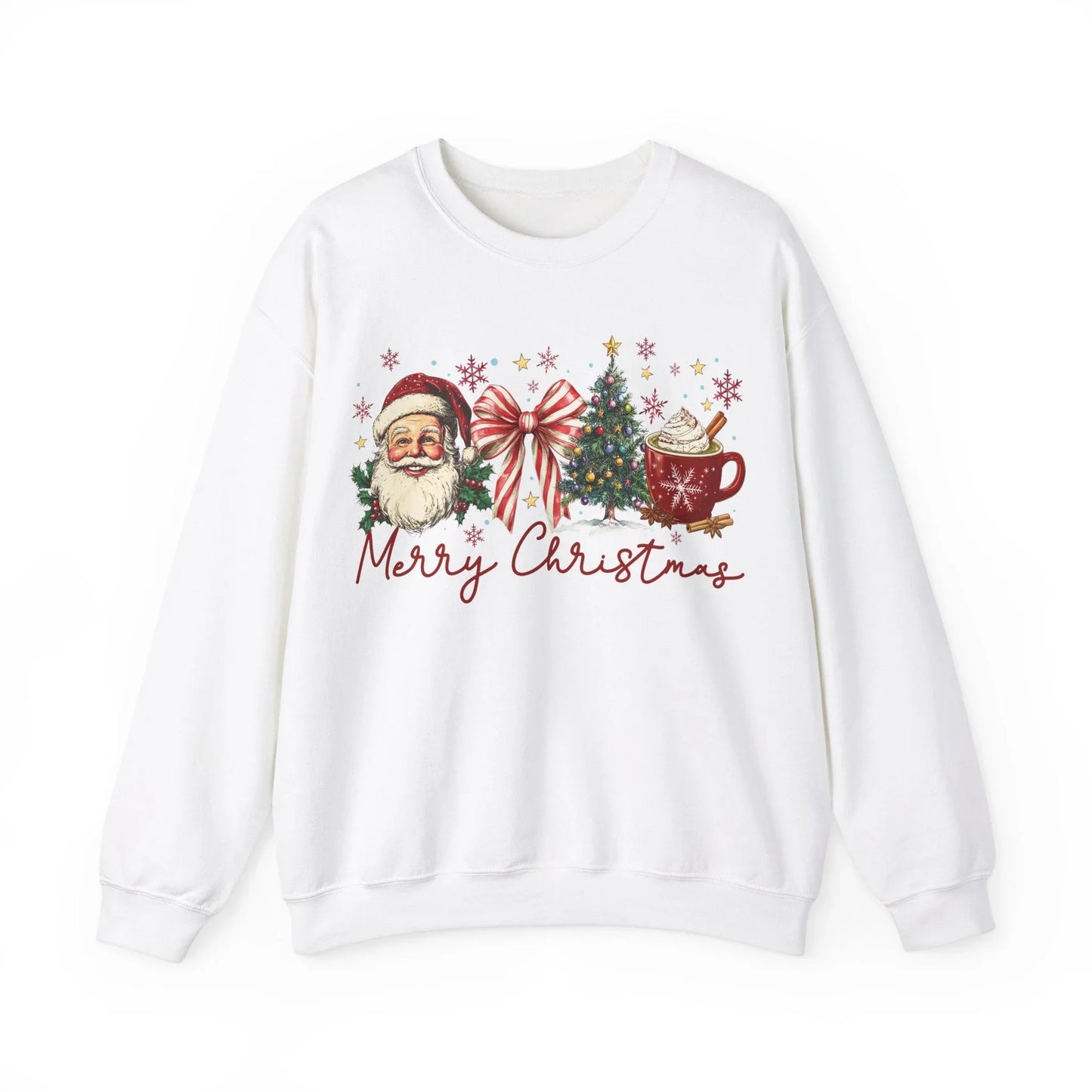 Pink Christmas Sweatshirt - S / White