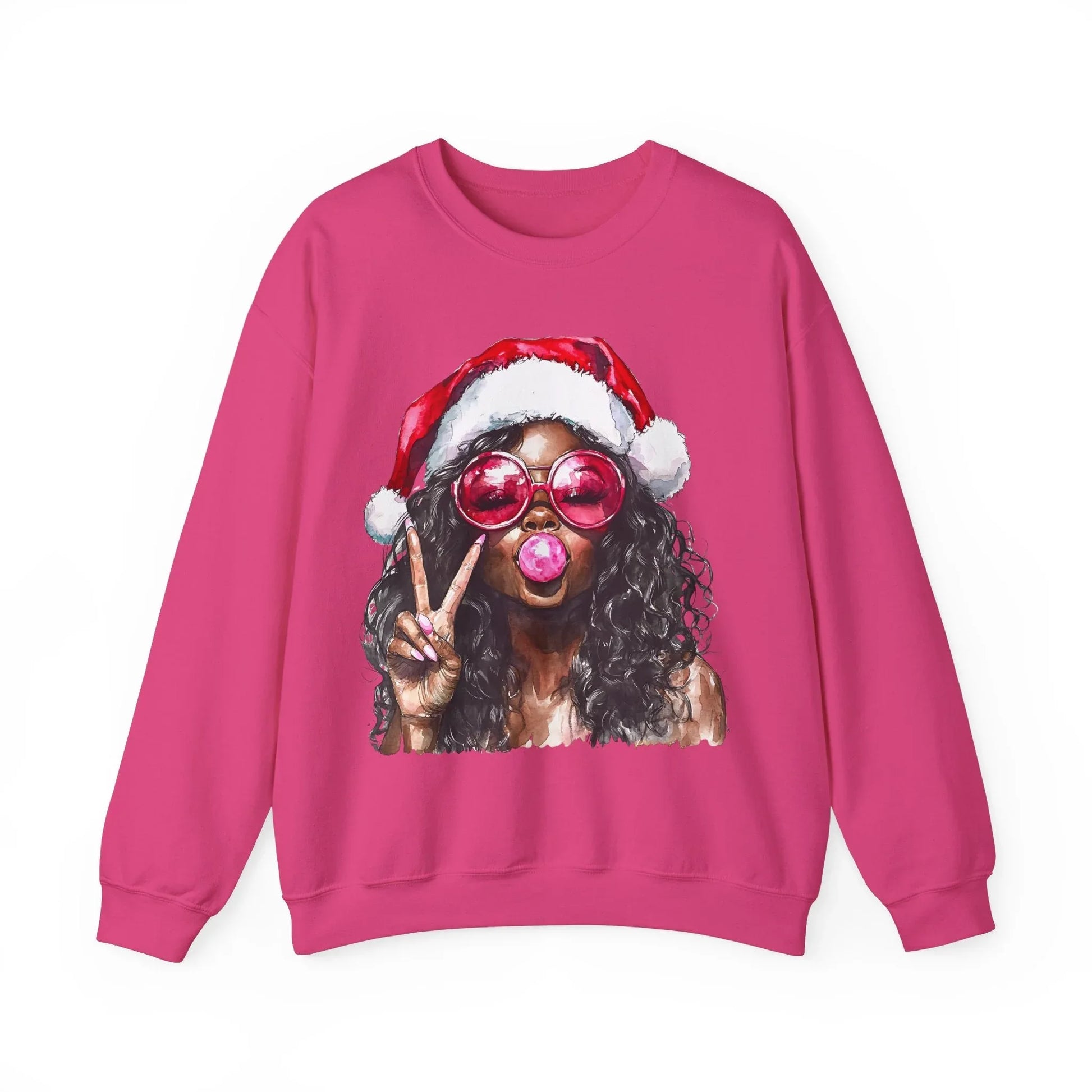 Pink Christmas Sweatshirt - S / Heliconia