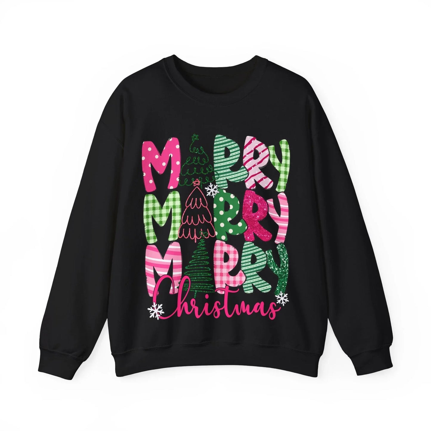 Pink Christmas Sweatshirt - S / Black