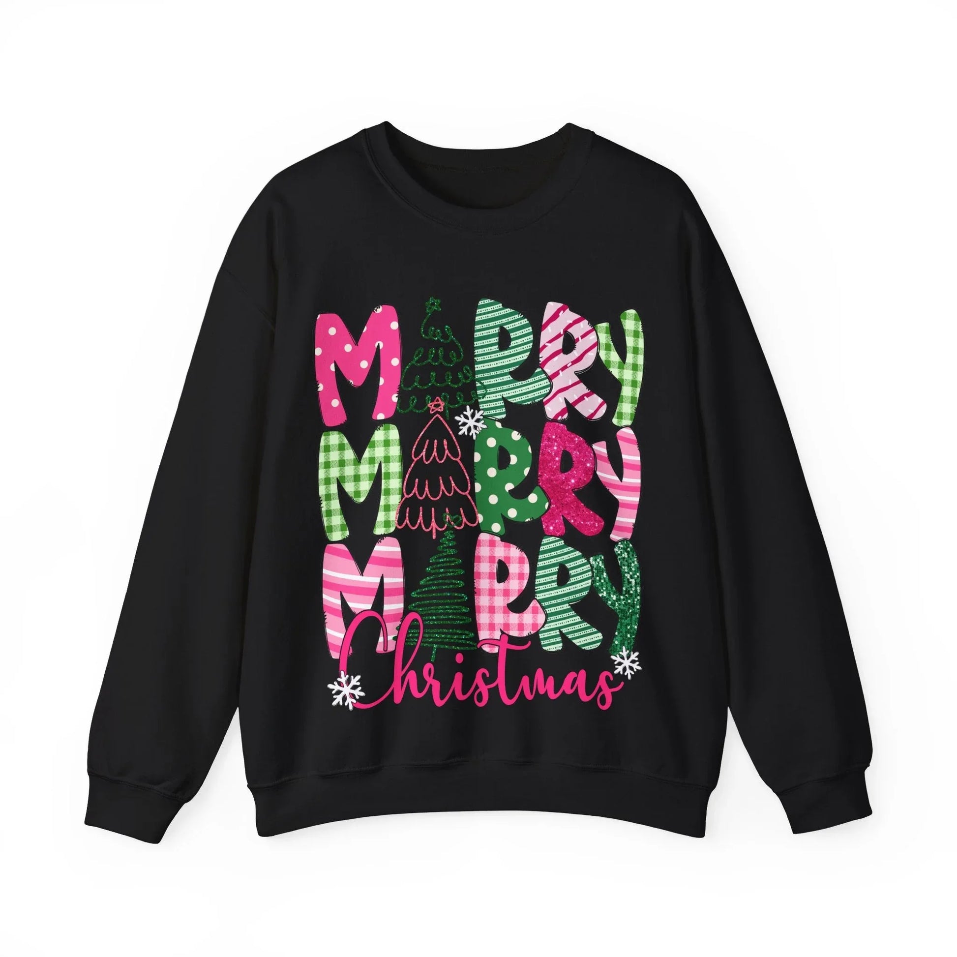 Pink Christmas Sweatshirt - S / Black
