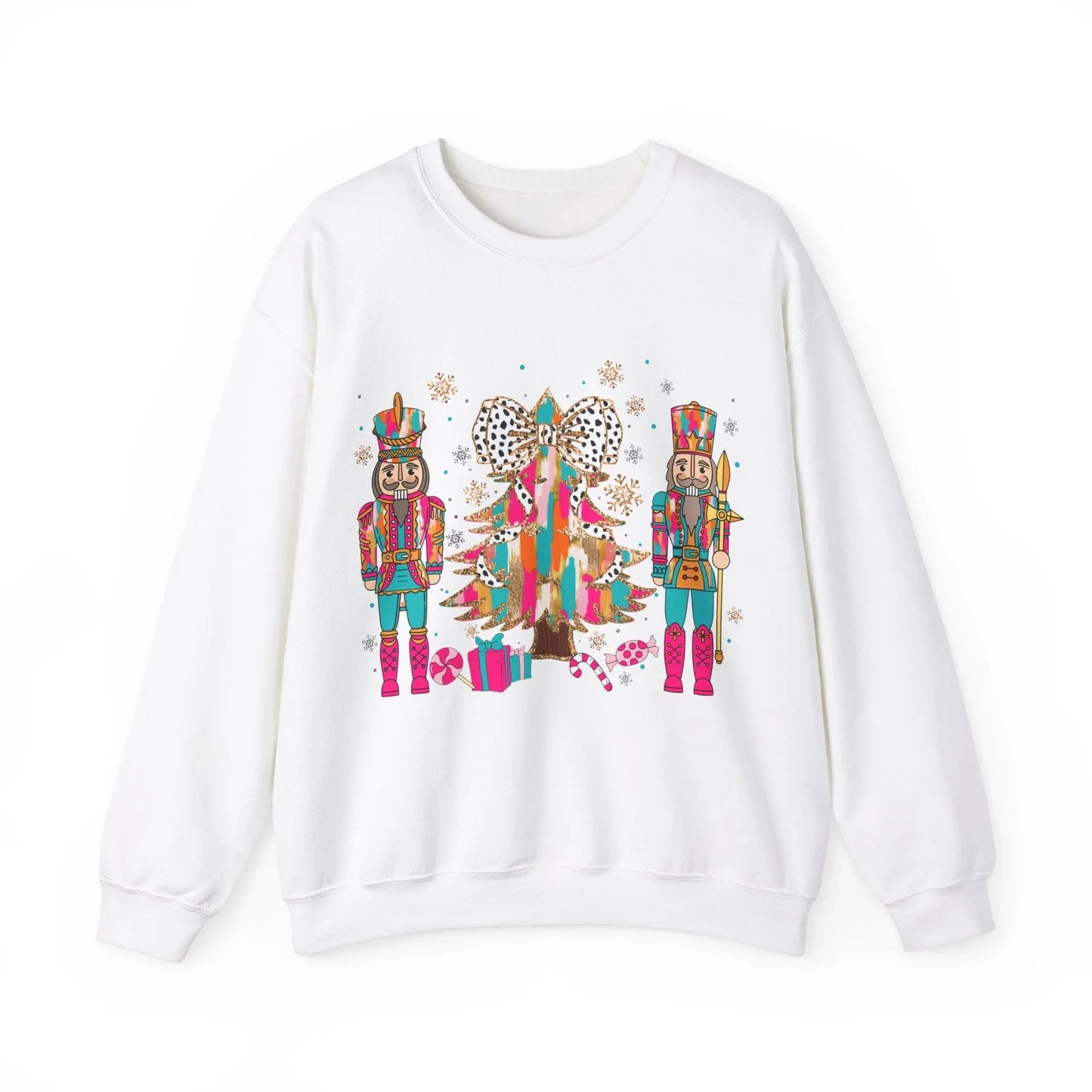 Pink Christmas Sweatshirt - S / White