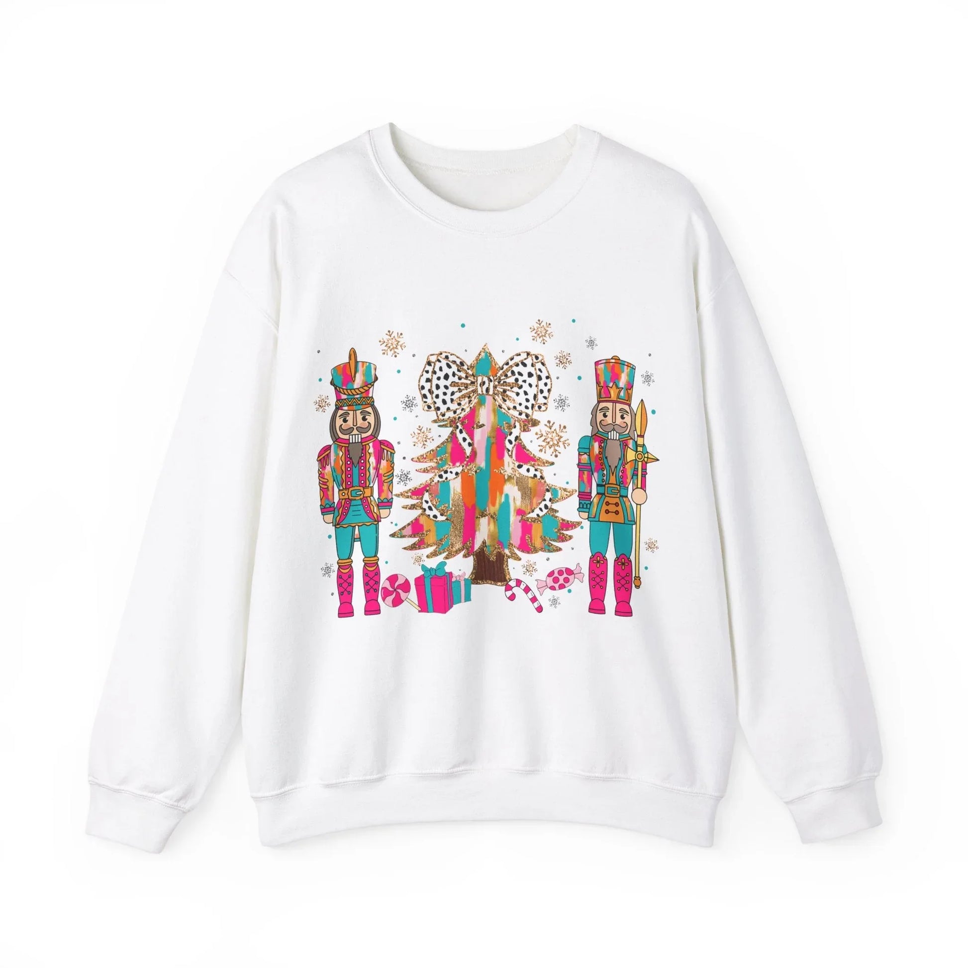 Pink Christmas Sweatshirt - S / White