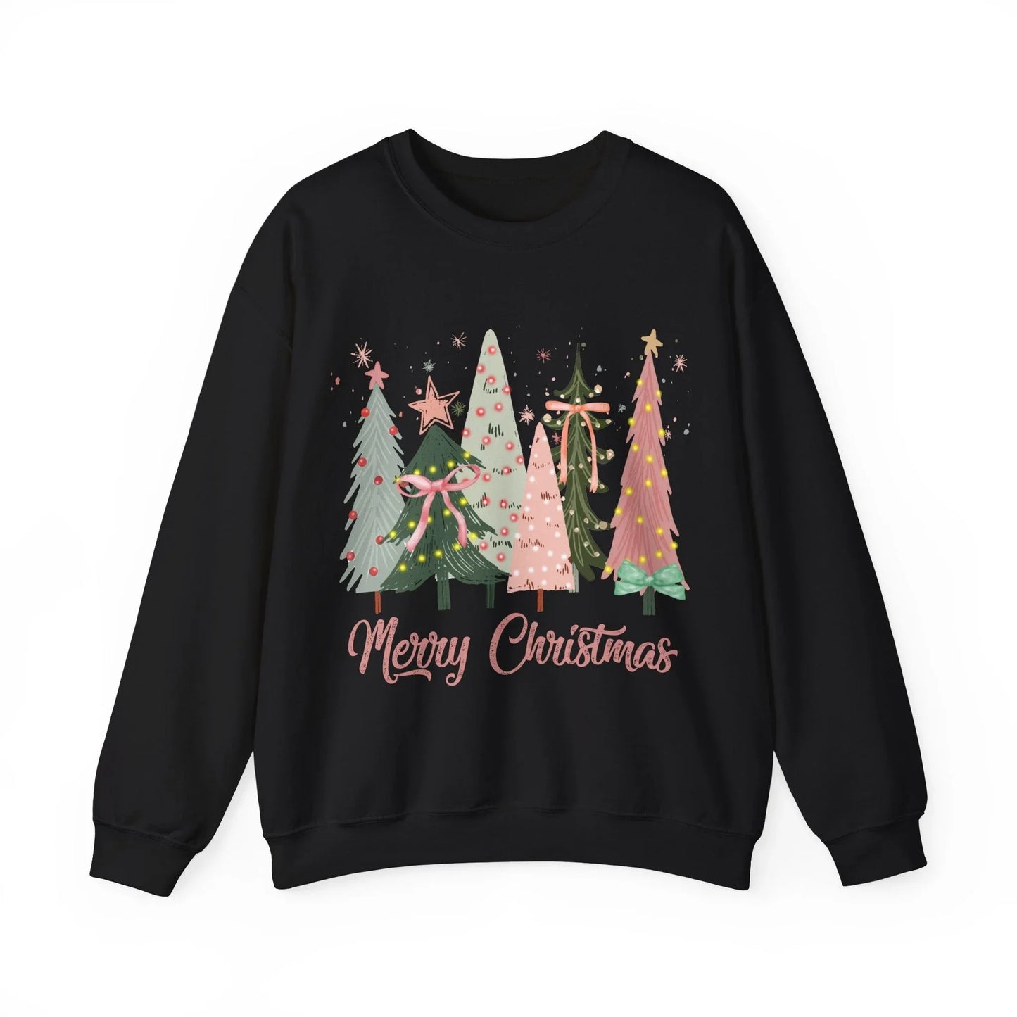 Pink Christmas Sweatshirt - S / Black