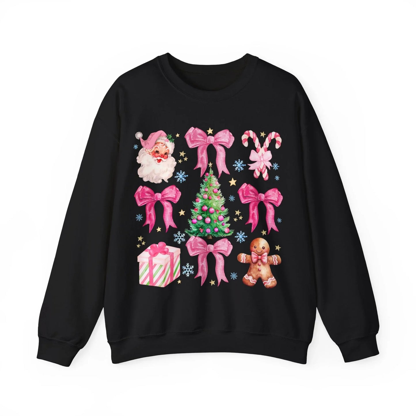 Pink Christmas Sweatshirt - S / Black