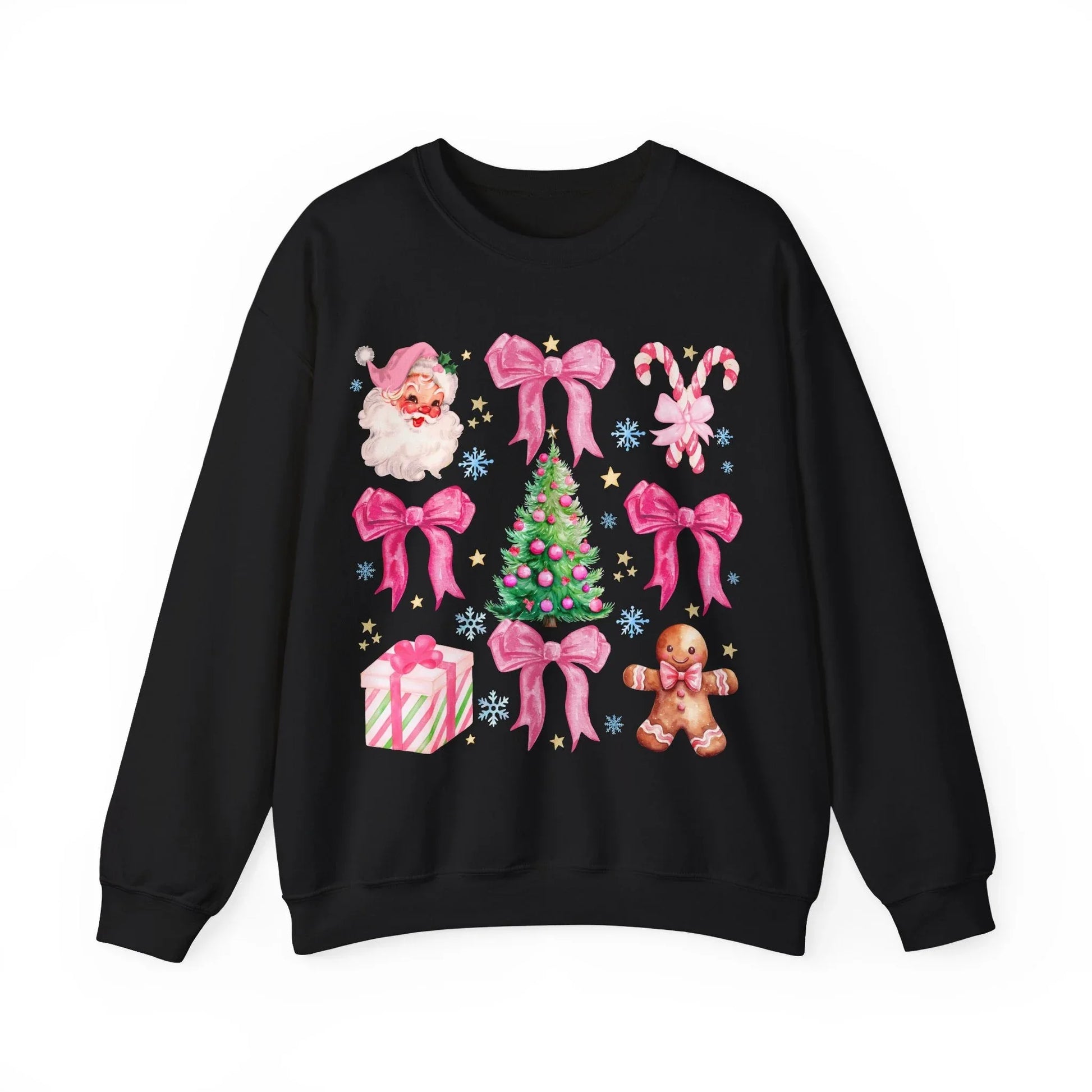 Pink Christmas Sweatshirt - S / Black