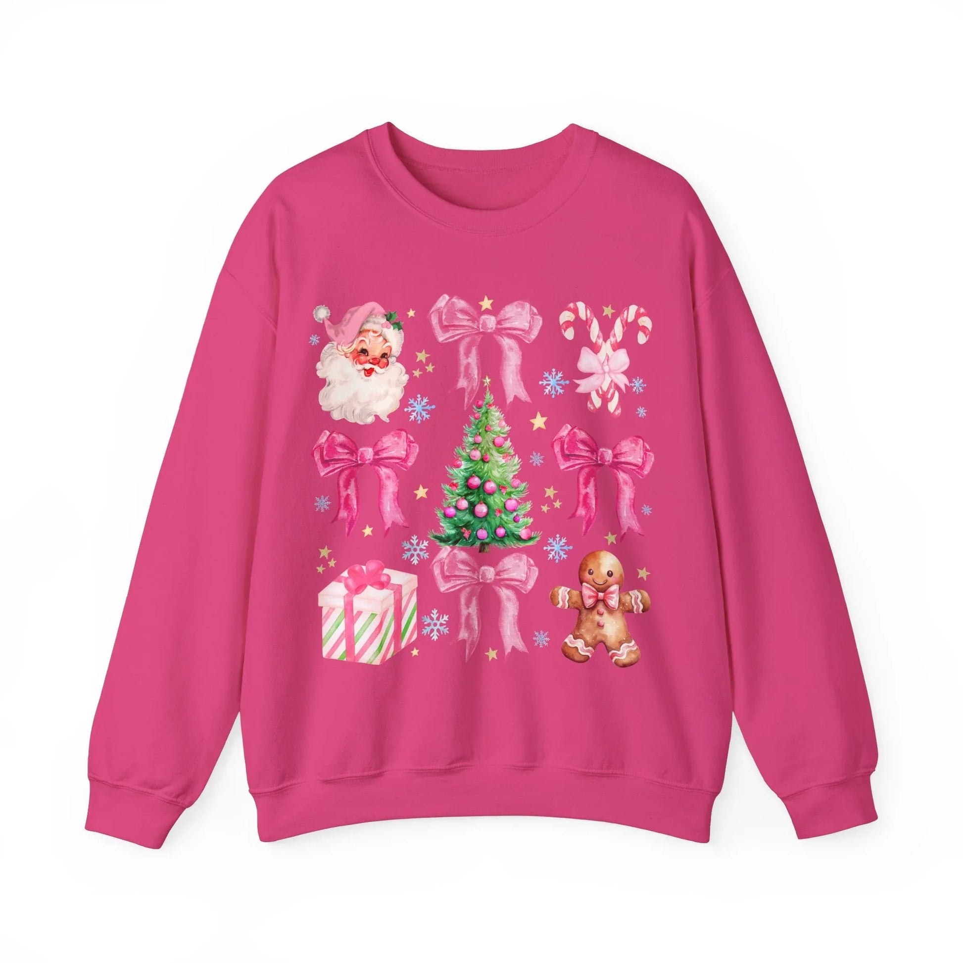 Pink Christmas Sweatshirt - S / Heliconia