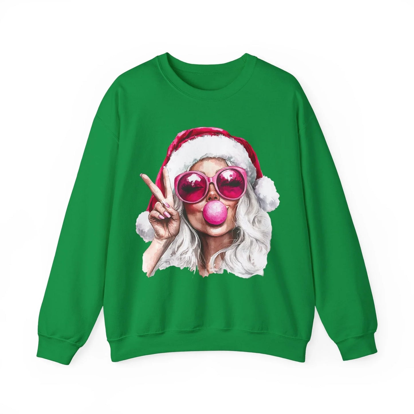 Pink Christmas Sweatshirt - S / Irish Green