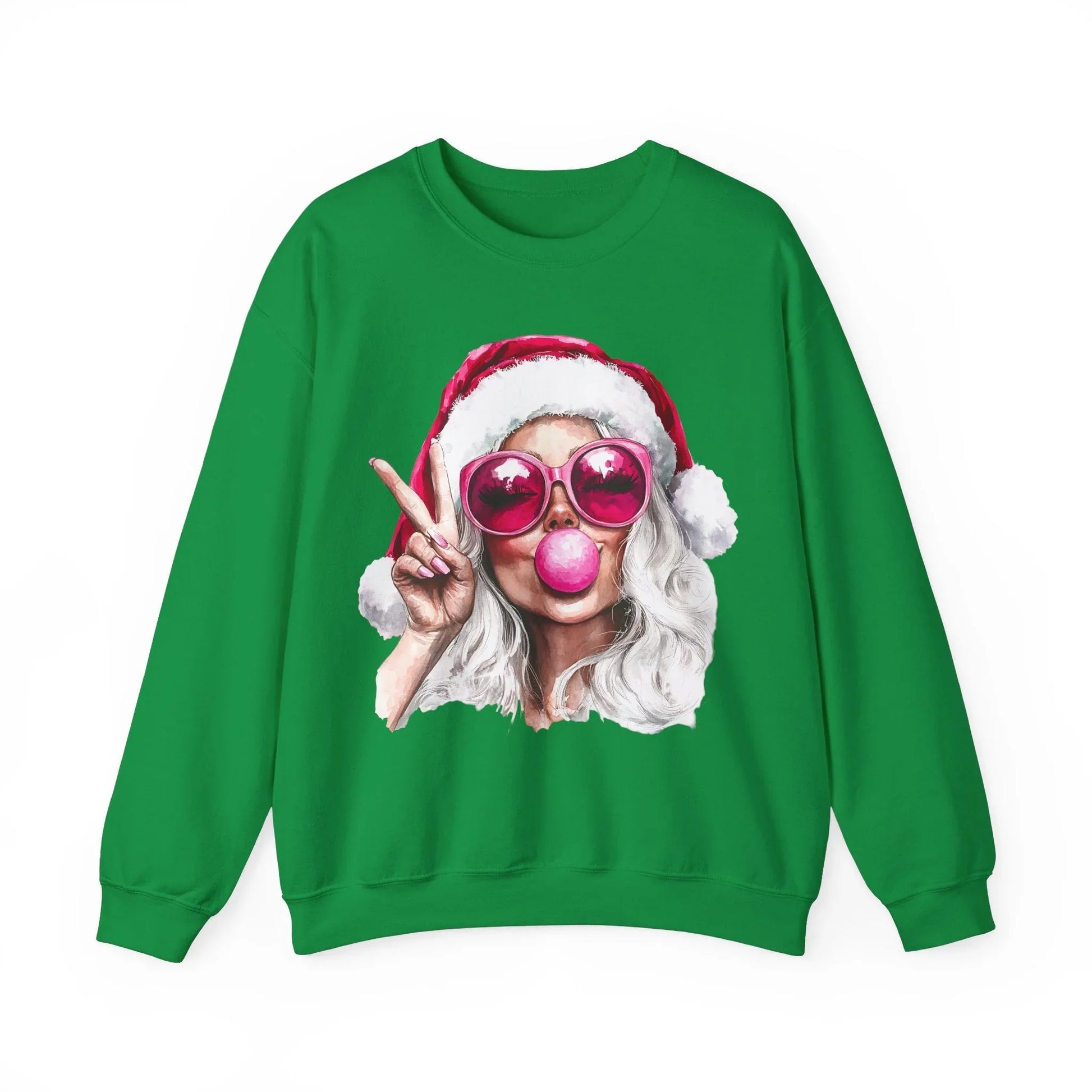 Pink Christmas Sweatshirt - S / Irish Green