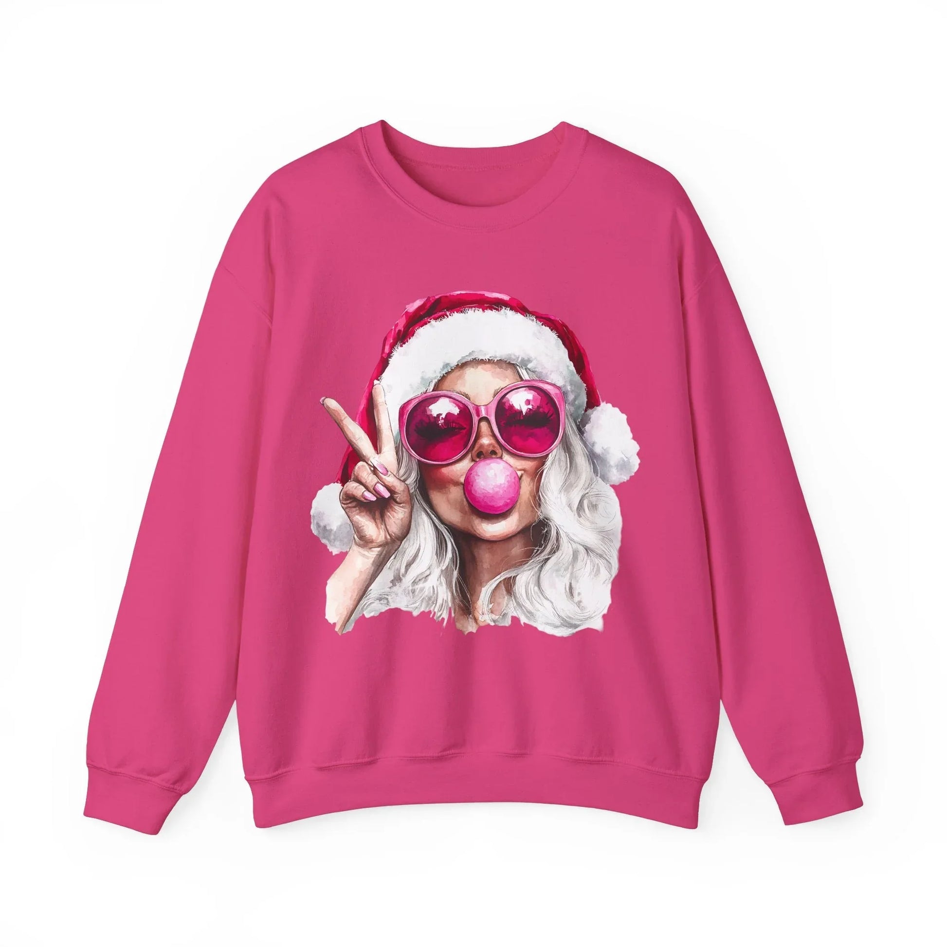 Pink Christmas Sweatshirt - S / Heliconia