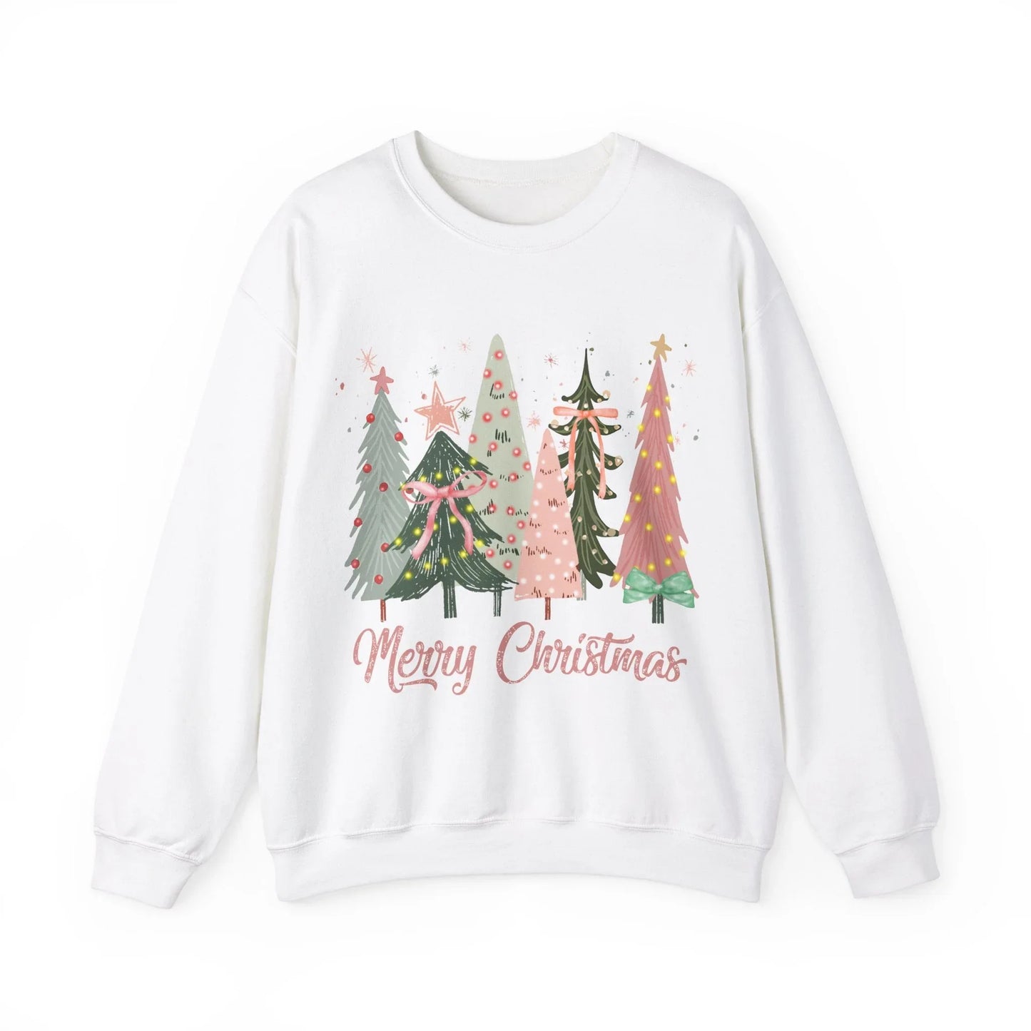 Pink Christmas Sweatshirt - S / White