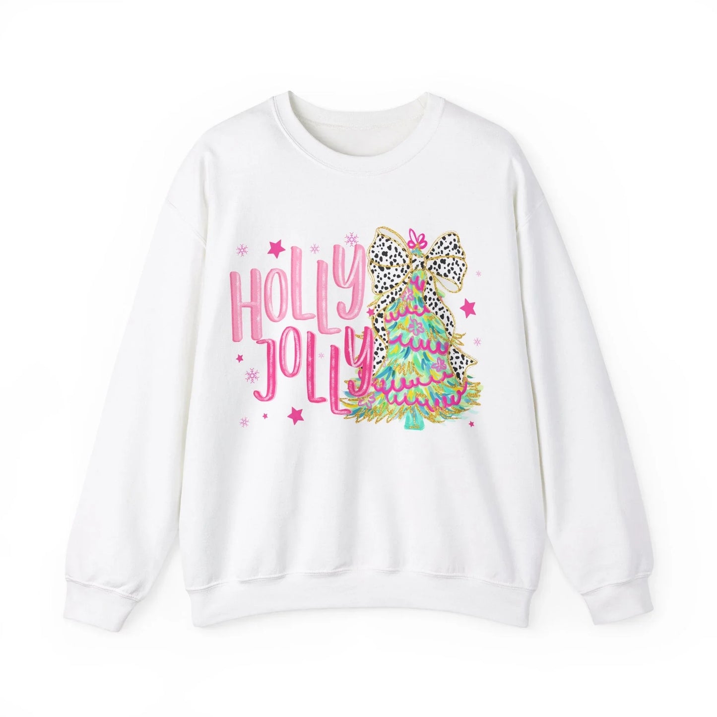 Pink Christmas Sweatshirt - S / White
