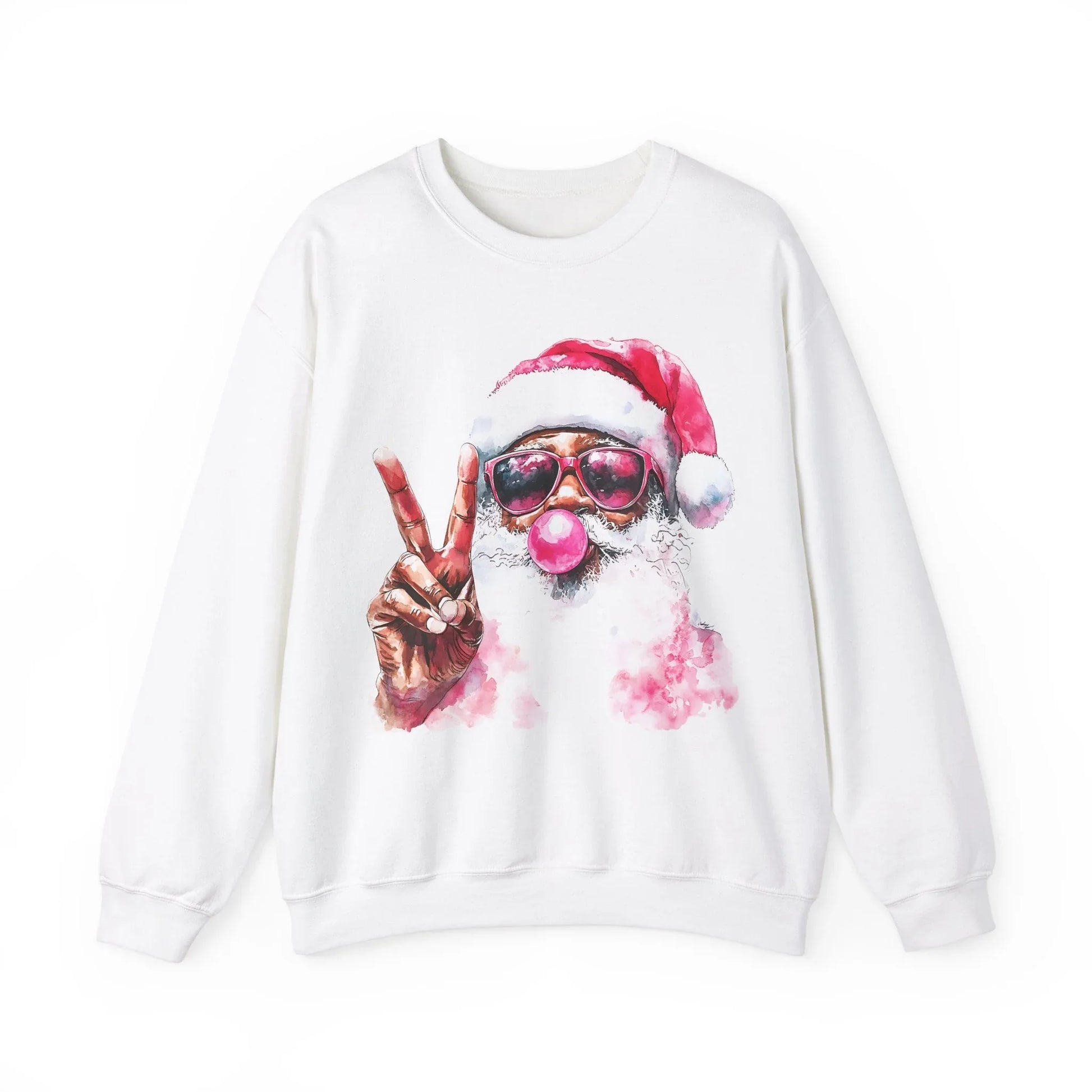 Pink Christmas Sweatshirt - S / White