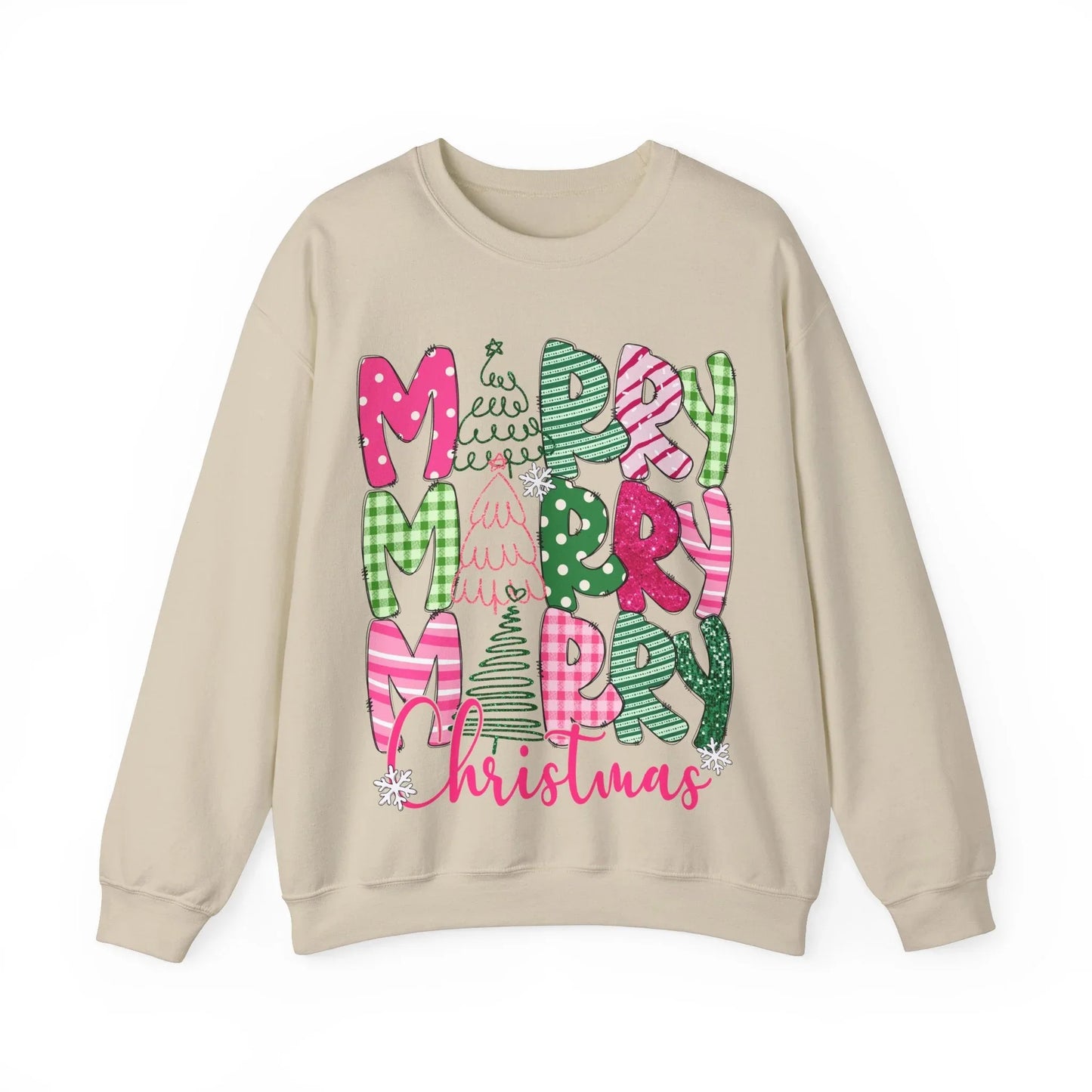 Pink Christmas Sweatshirt - S / Sand