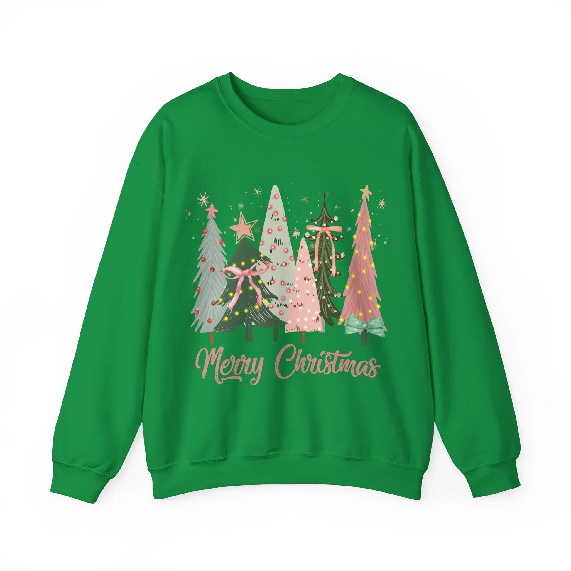 Pink Christmas Sweatshirt - S / Irish Green