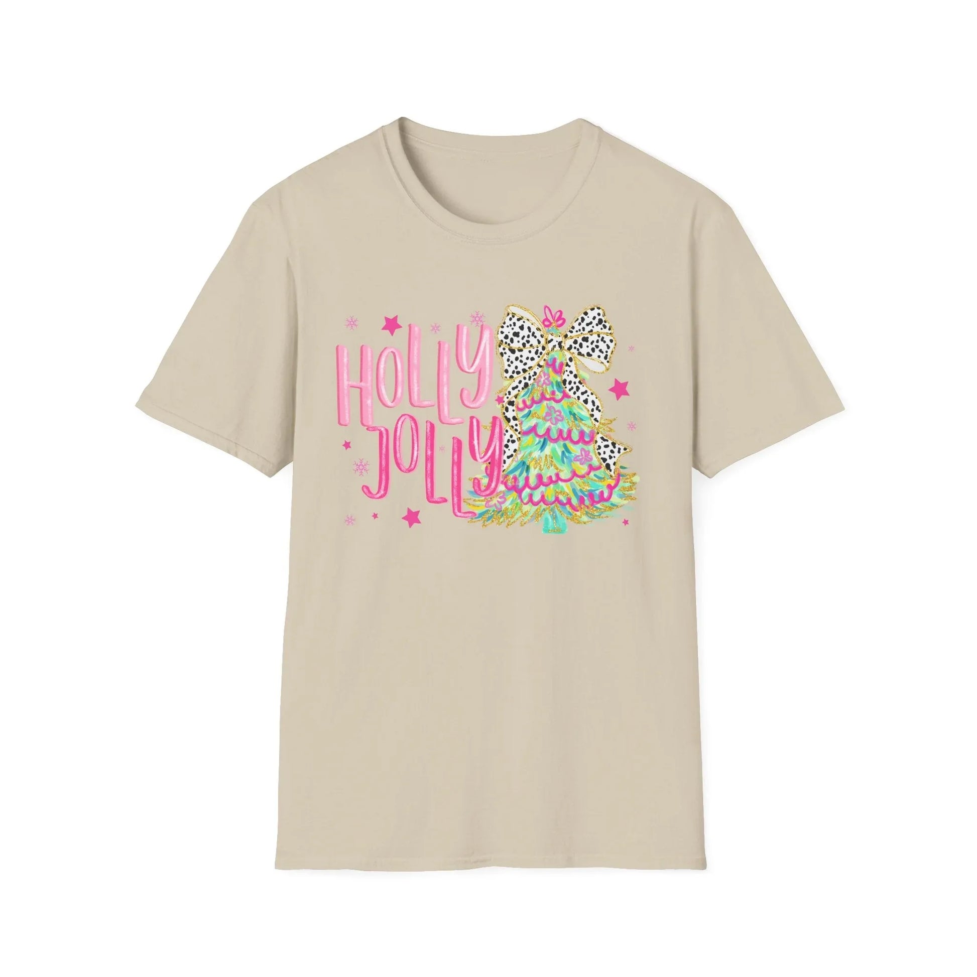 Pink Christmas Tshirt - S / Sand - T-Shirt