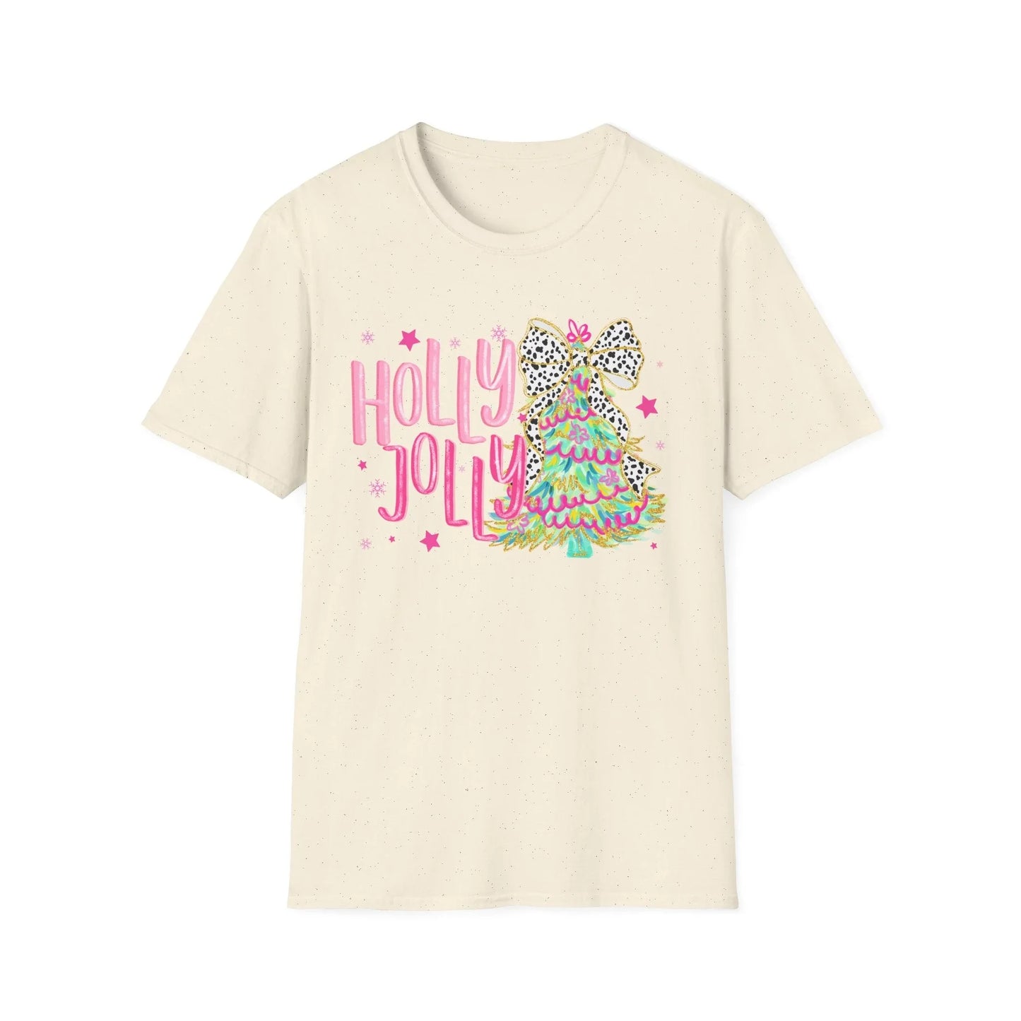 Pink Christmas Tshirt - S / Natural - T-Shirt