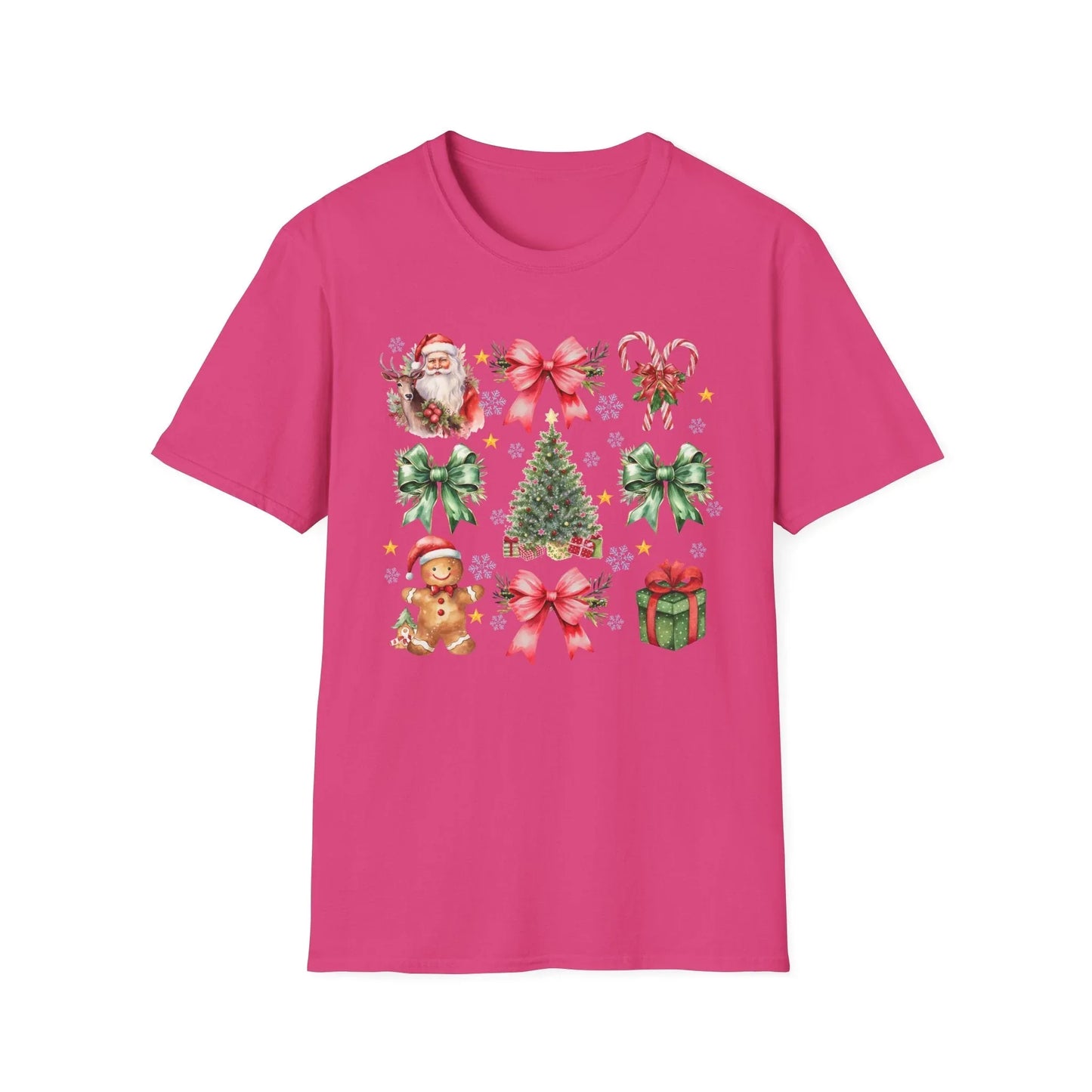 Pink Christmas Tshirt - S / Heliconia - T-Shirt