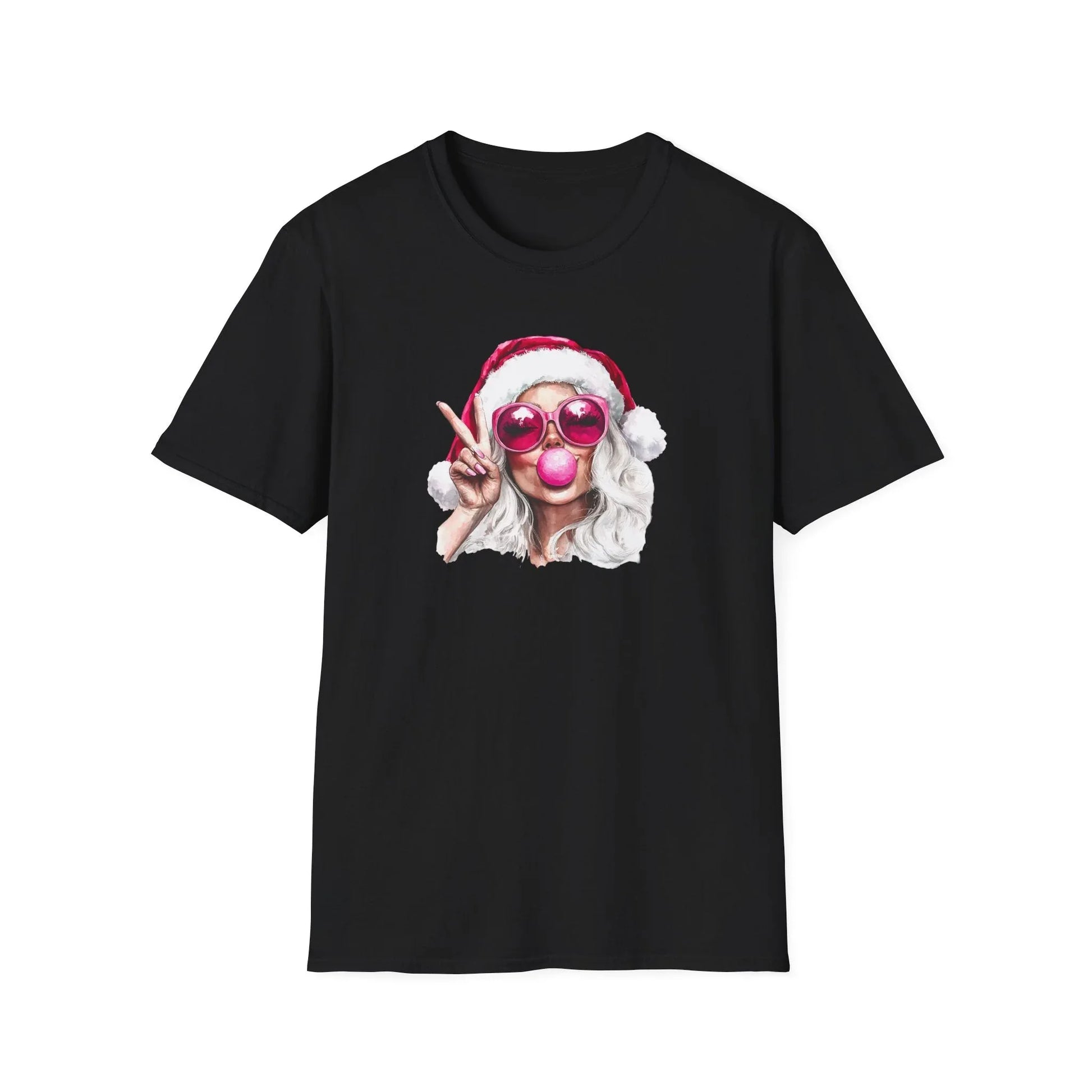 Pink Christmas Tshirt - XS / Black - T-Shirt