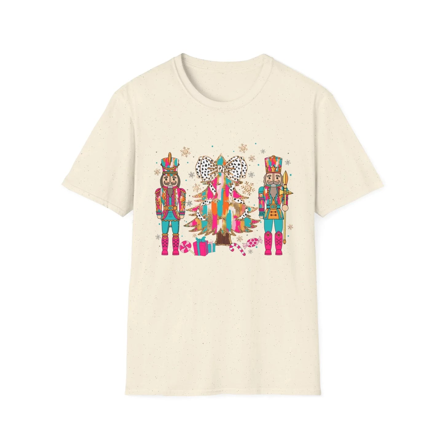 Pink Christmas Tshirt - S / Natural - T-Shirt