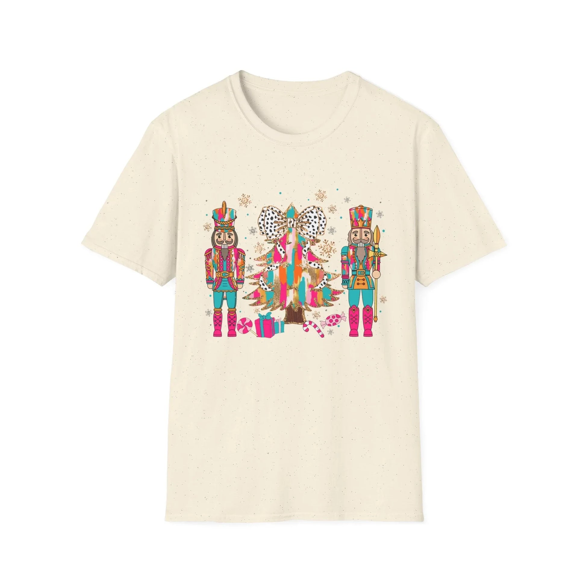 Pink Christmas Tshirt - S / Natural - T-Shirt