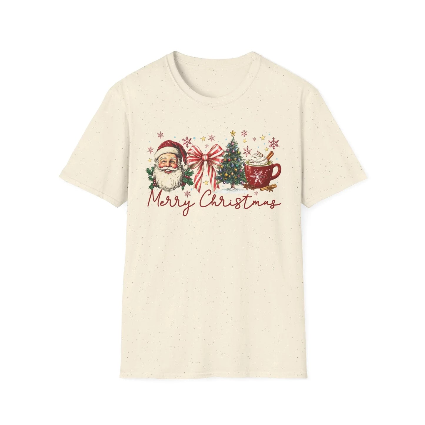 Pink Christmas Tshirt - S / Natural - T-Shirt
