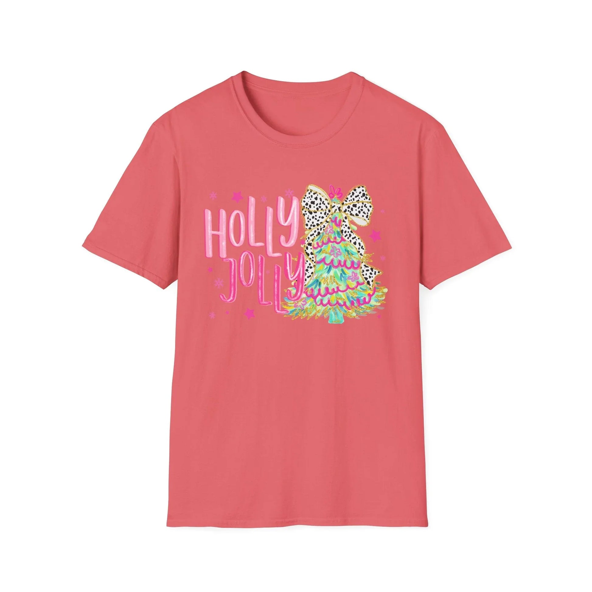 Pink Christmas Tshirt - L / Coral Silk - T-Shirt