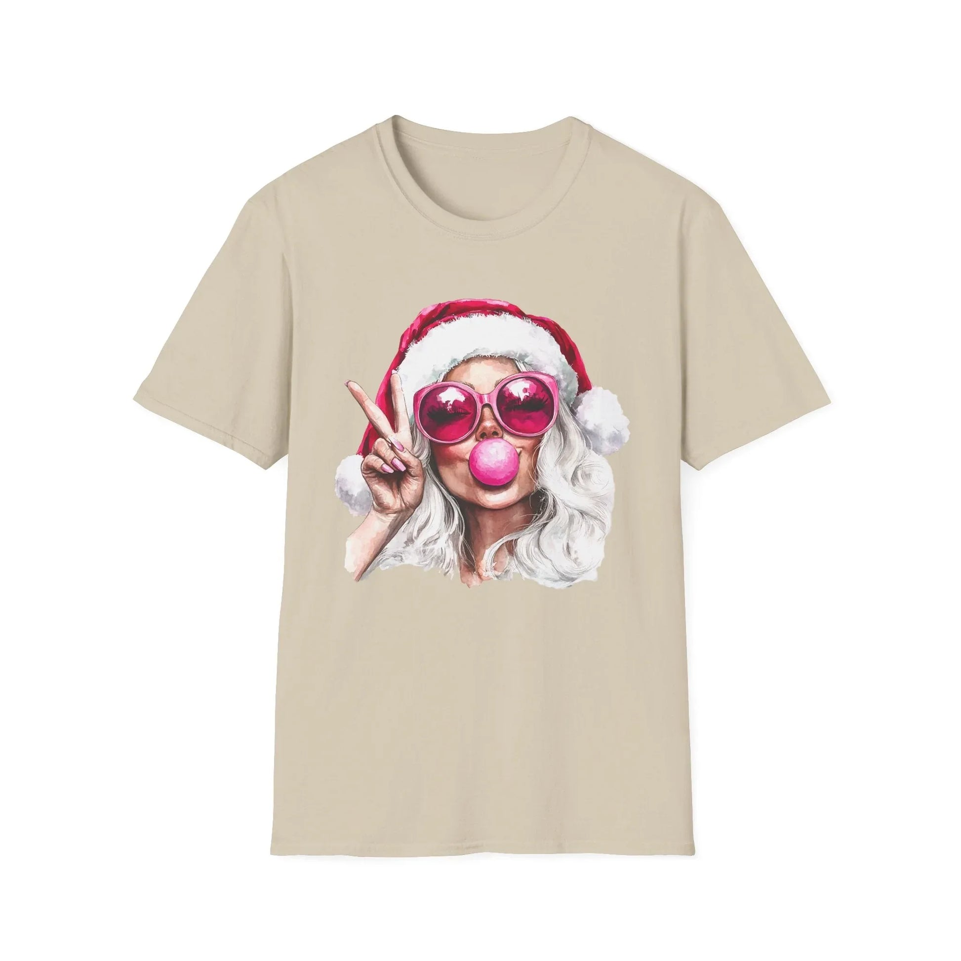 Pink Christmas Tshirt - S / Sand - T-Shirt
